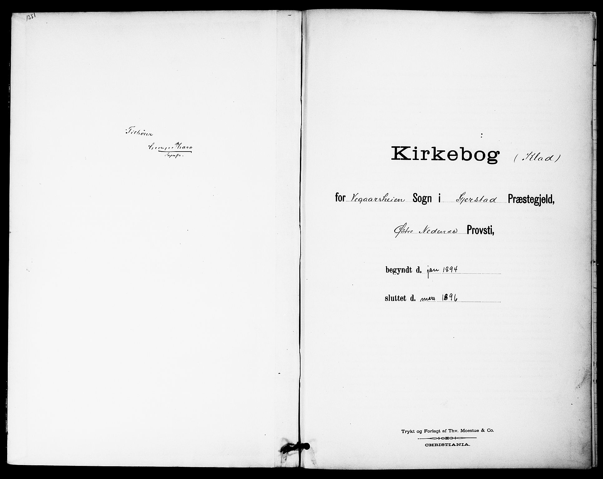 Gjerstad sokneprestkontor, SAK/1111-0014/F/Fa/Fac/L0002: Parish register draft no. A VI 2, 1894-1896