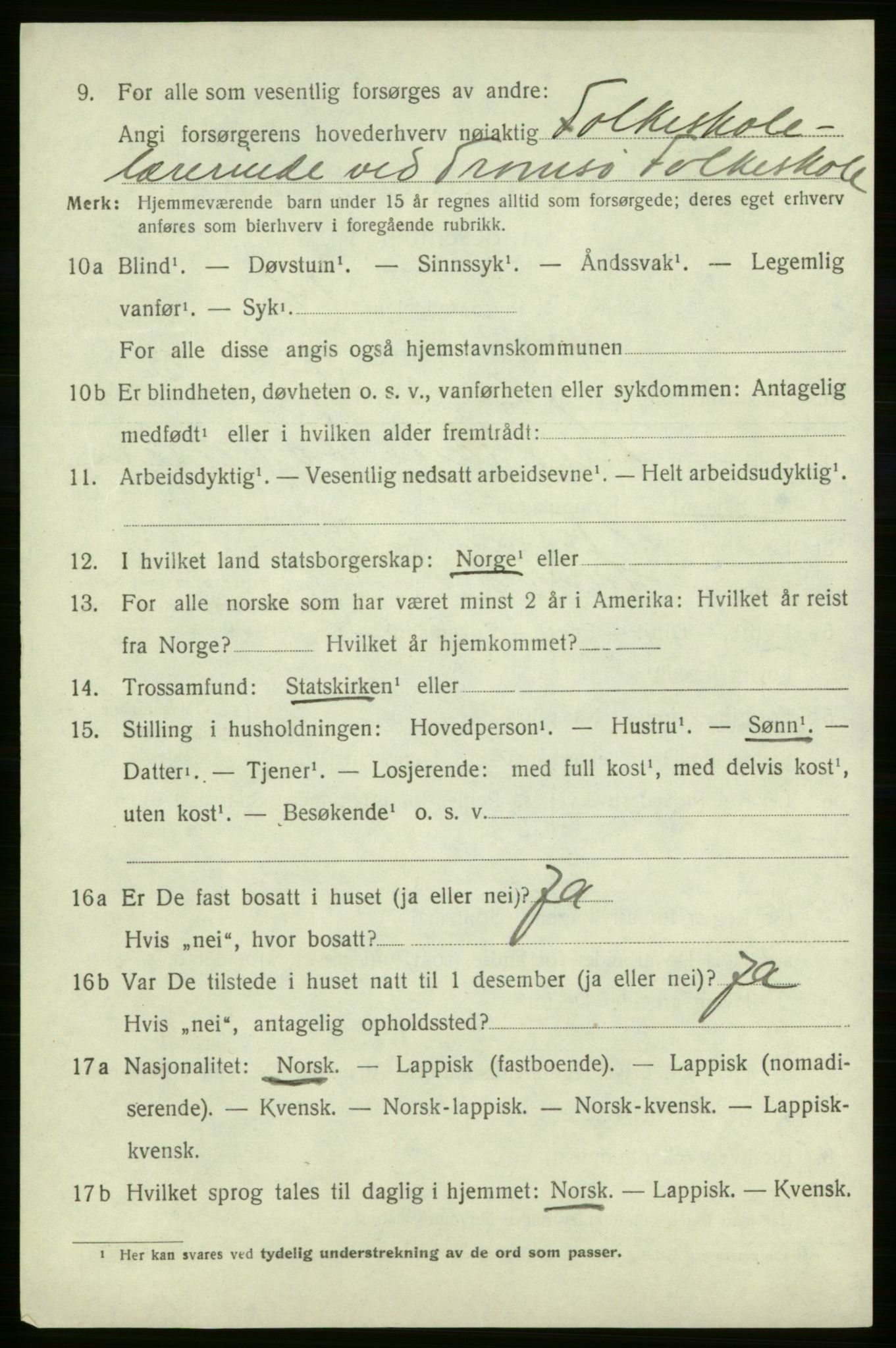 SATØ, 1920 census for Hasvik, 1920, p. 2352