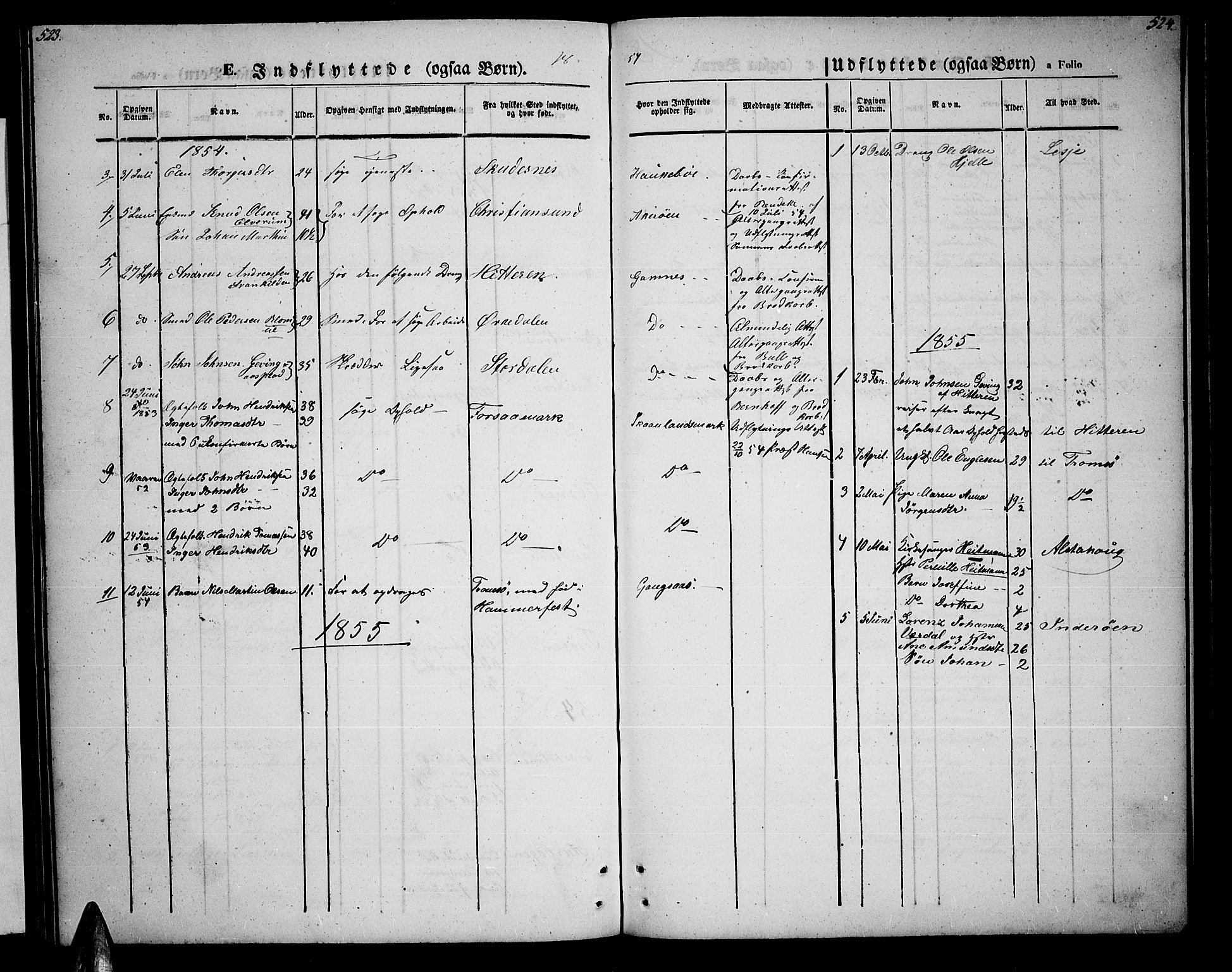 Trondenes sokneprestkontor, SATØ/S-1319/H/Hb/L0006klokker: Parish register (copy) no. 6, 1845-1855, p. 523-524