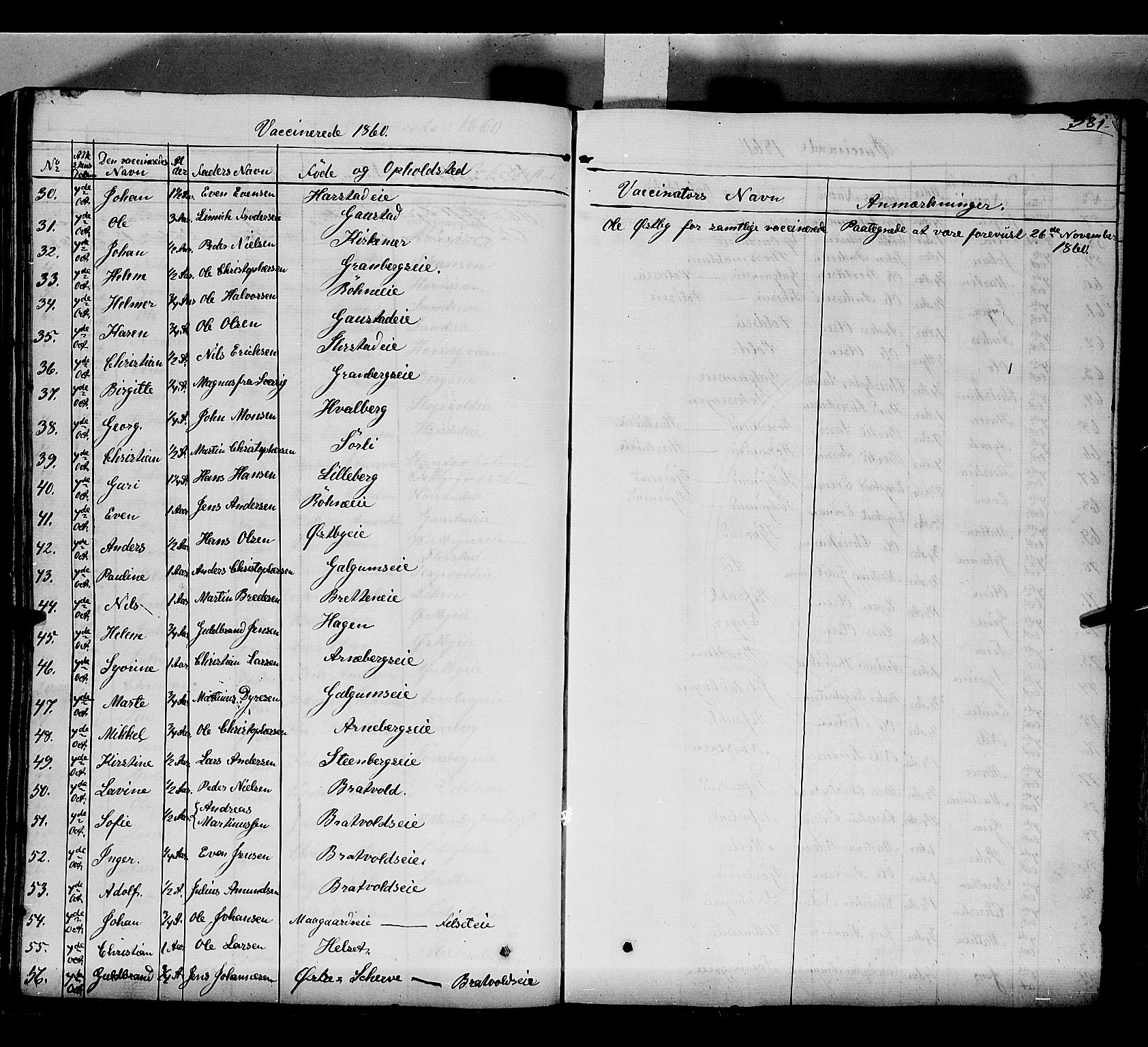 Romedal prestekontor, SAH/PREST-004/K/L0004: Parish register (official) no. 4, 1847-1861, p. 381