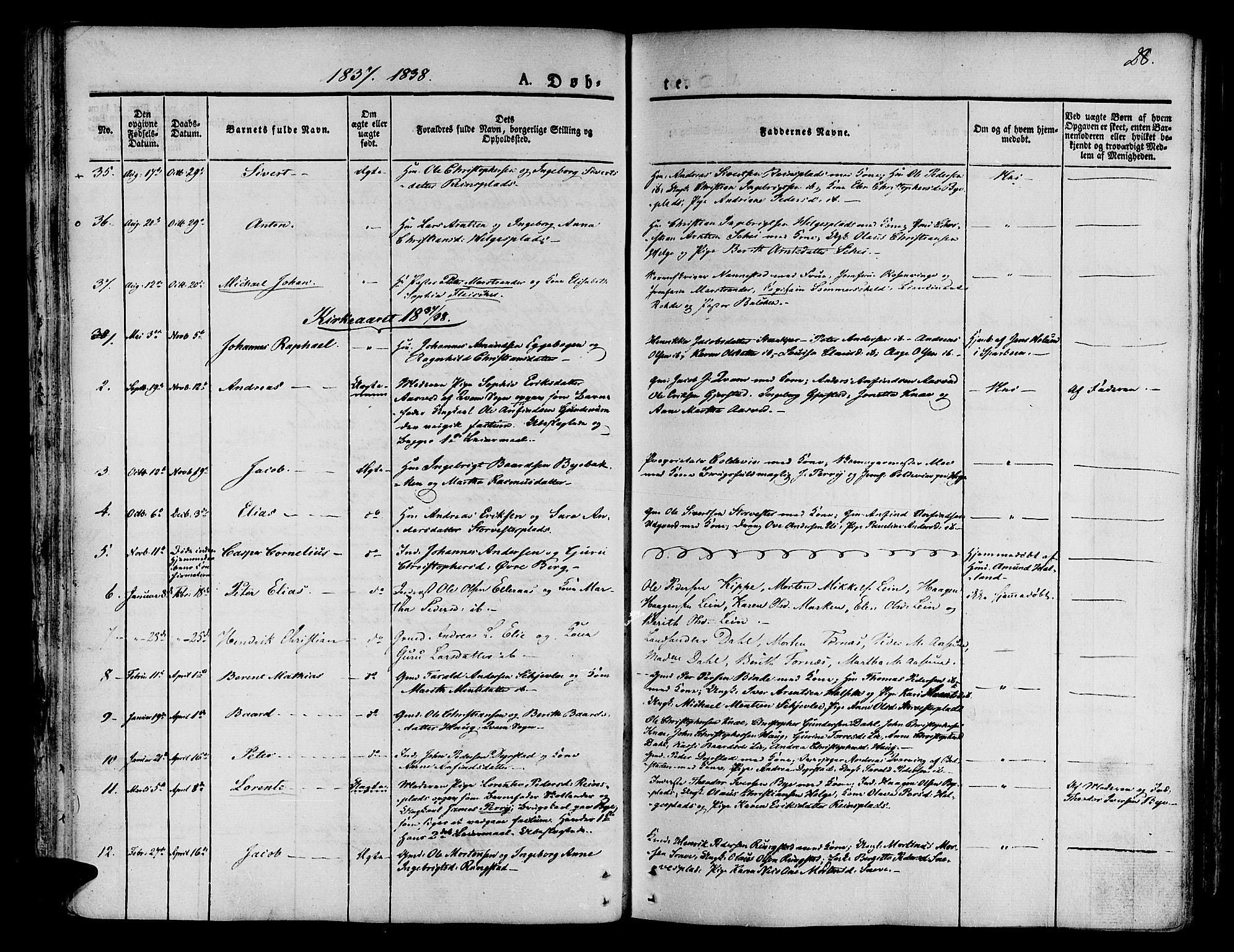 Ministerialprotokoller, klokkerbøker og fødselsregistre - Nord-Trøndelag, SAT/A-1458/746/L0445: Parish register (official) no. 746A04, 1826-1846, p. 28