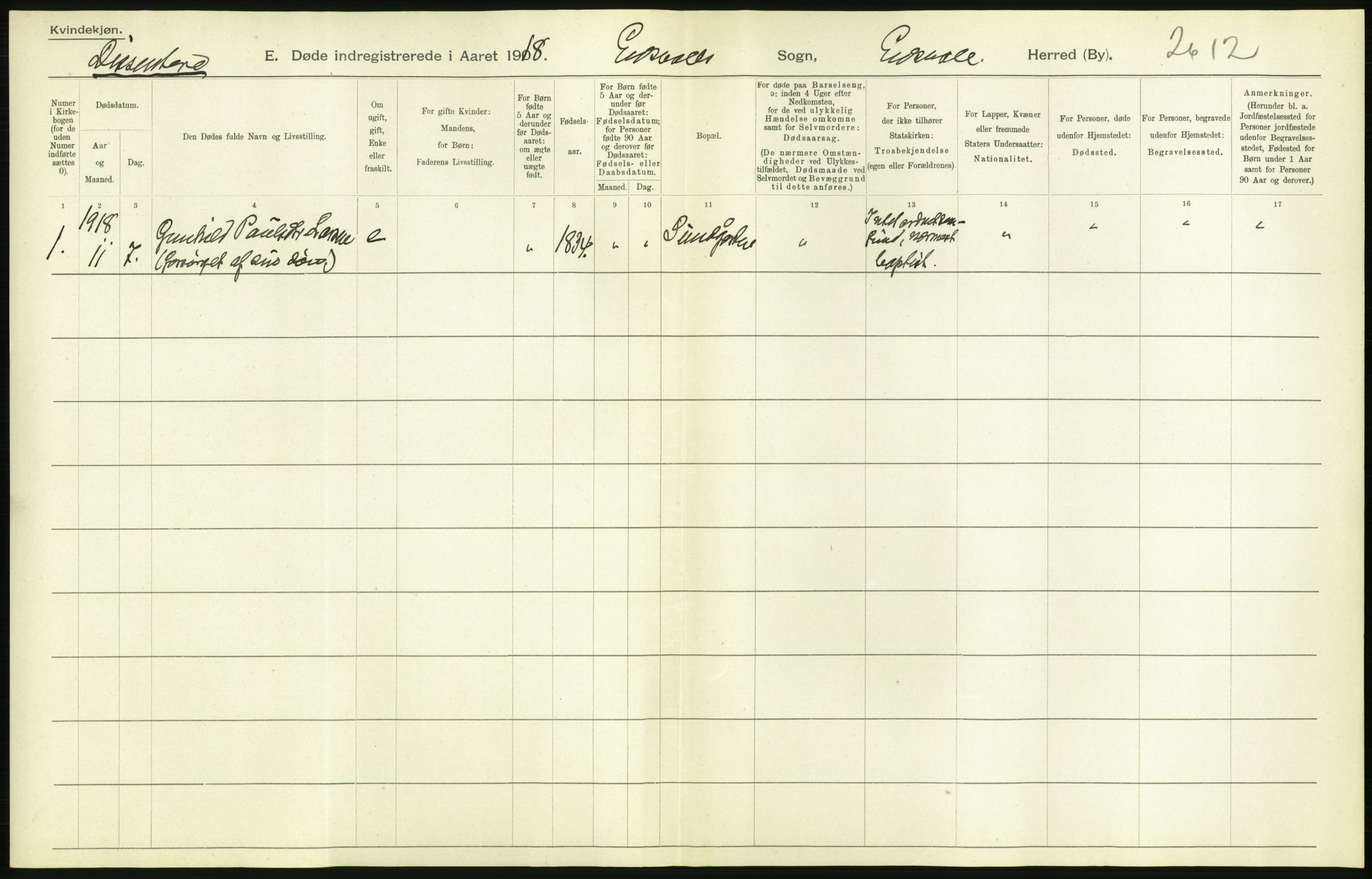 Statistisk sentralbyrå, Sosiodemografiske emner, Befolkning, AV/RA-S-2228/D/Df/Dfb/Dfbh/L0006: Akershus fylke: Døde. Bygder og byer., 1918, p. 640