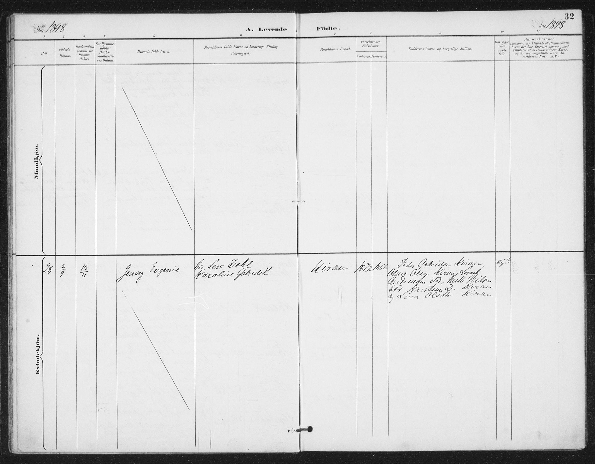 Ministerialprotokoller, klokkerbøker og fødselsregistre - Sør-Trøndelag, SAT/A-1456/657/L0708: Parish register (official) no. 657A09, 1894-1904, p. 32