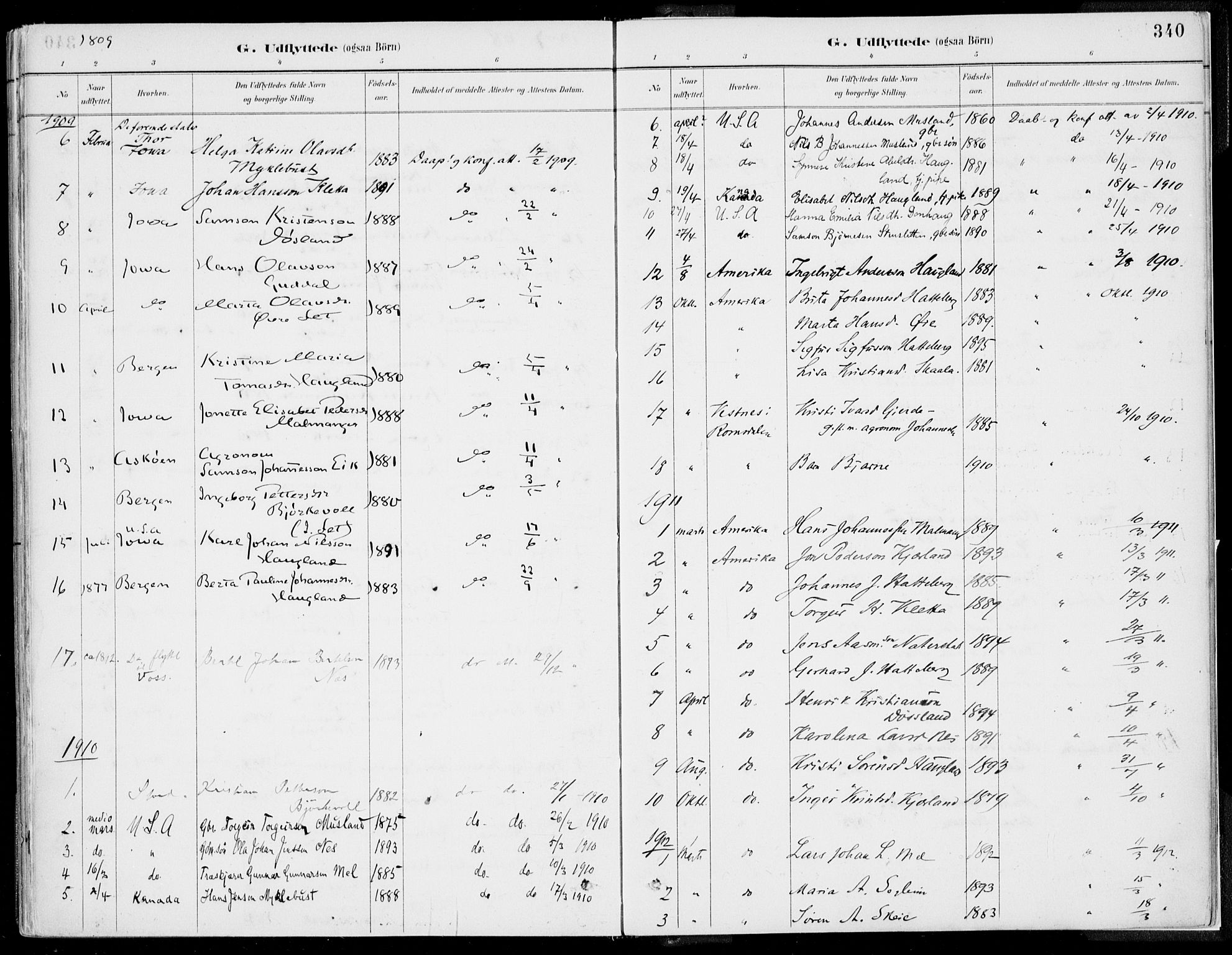 Kvinnherad sokneprestembete, SAB/A-76401/H/Haa: Parish register (official) no. B  1, 1887-1921, p. 340