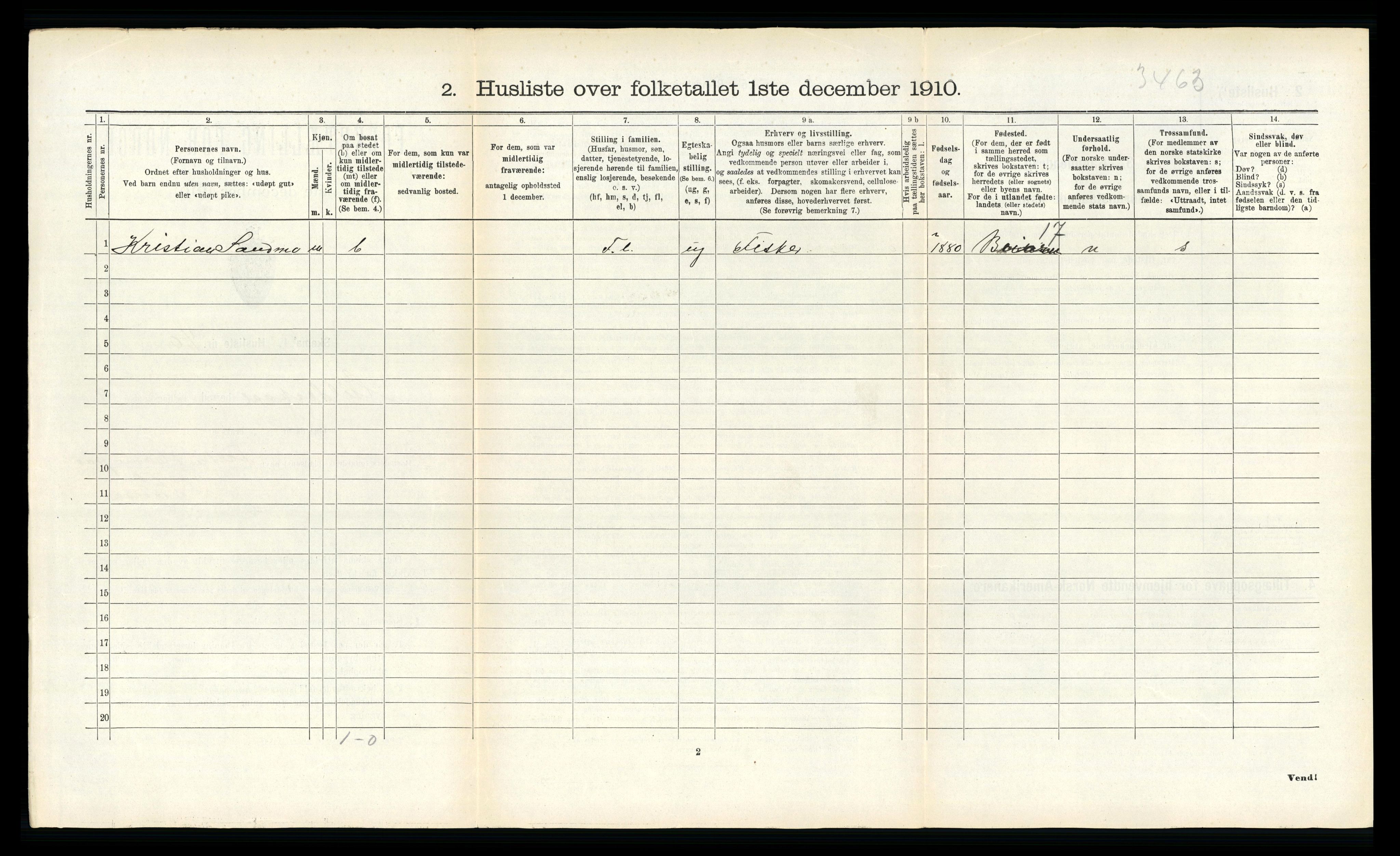 RA, 1910 census for Gildeskål, 1910, p. 950