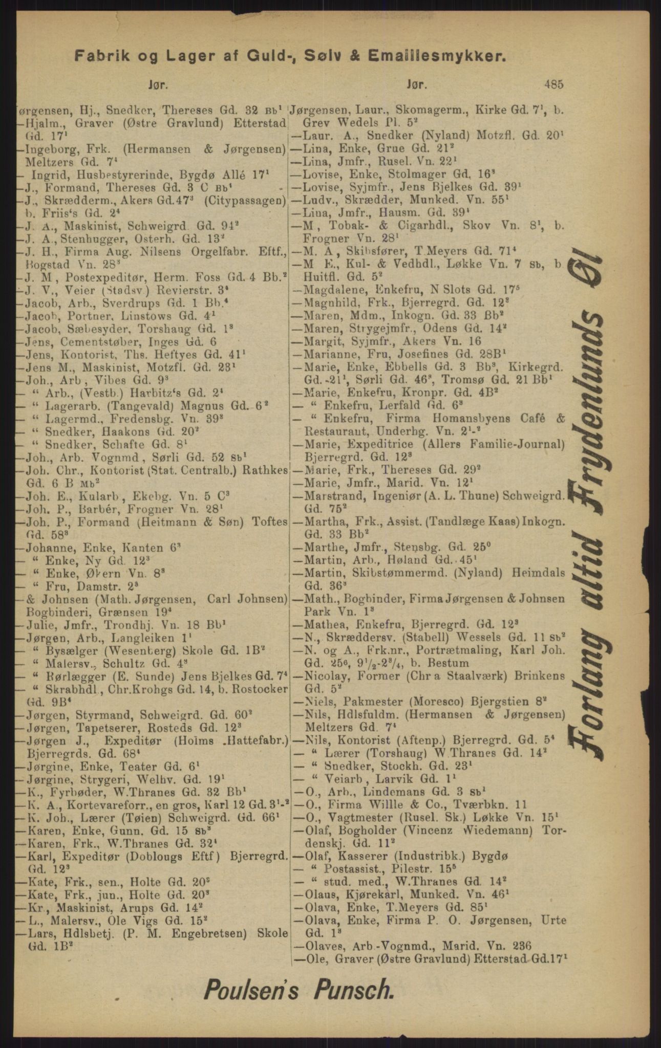 Kristiania/Oslo adressebok, PUBL/-, 1902, p. 485