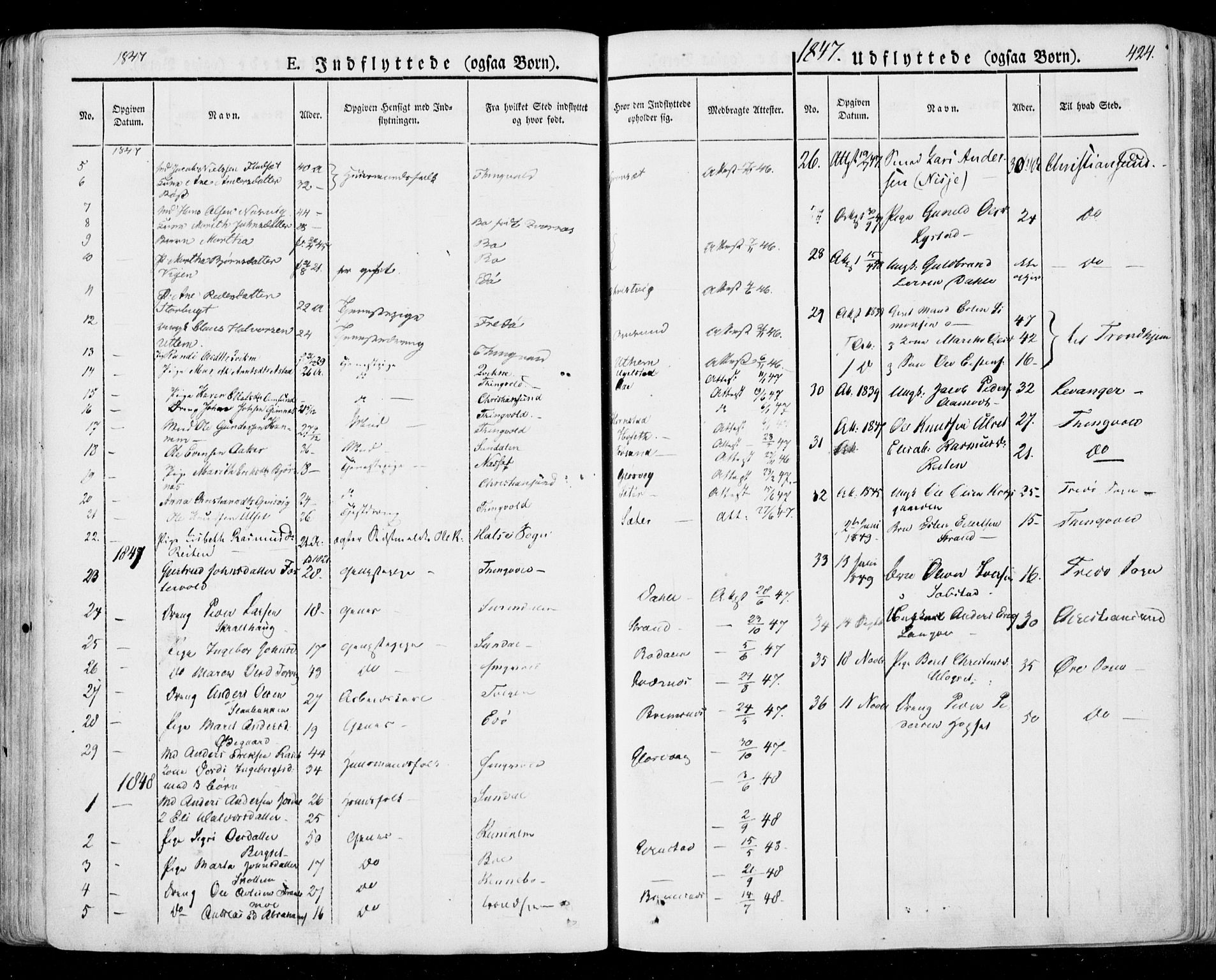 Ministerialprotokoller, klokkerbøker og fødselsregistre - Møre og Romsdal, SAT/A-1454/568/L0803: Parish register (official) no. 568A10, 1830-1853, p. 424