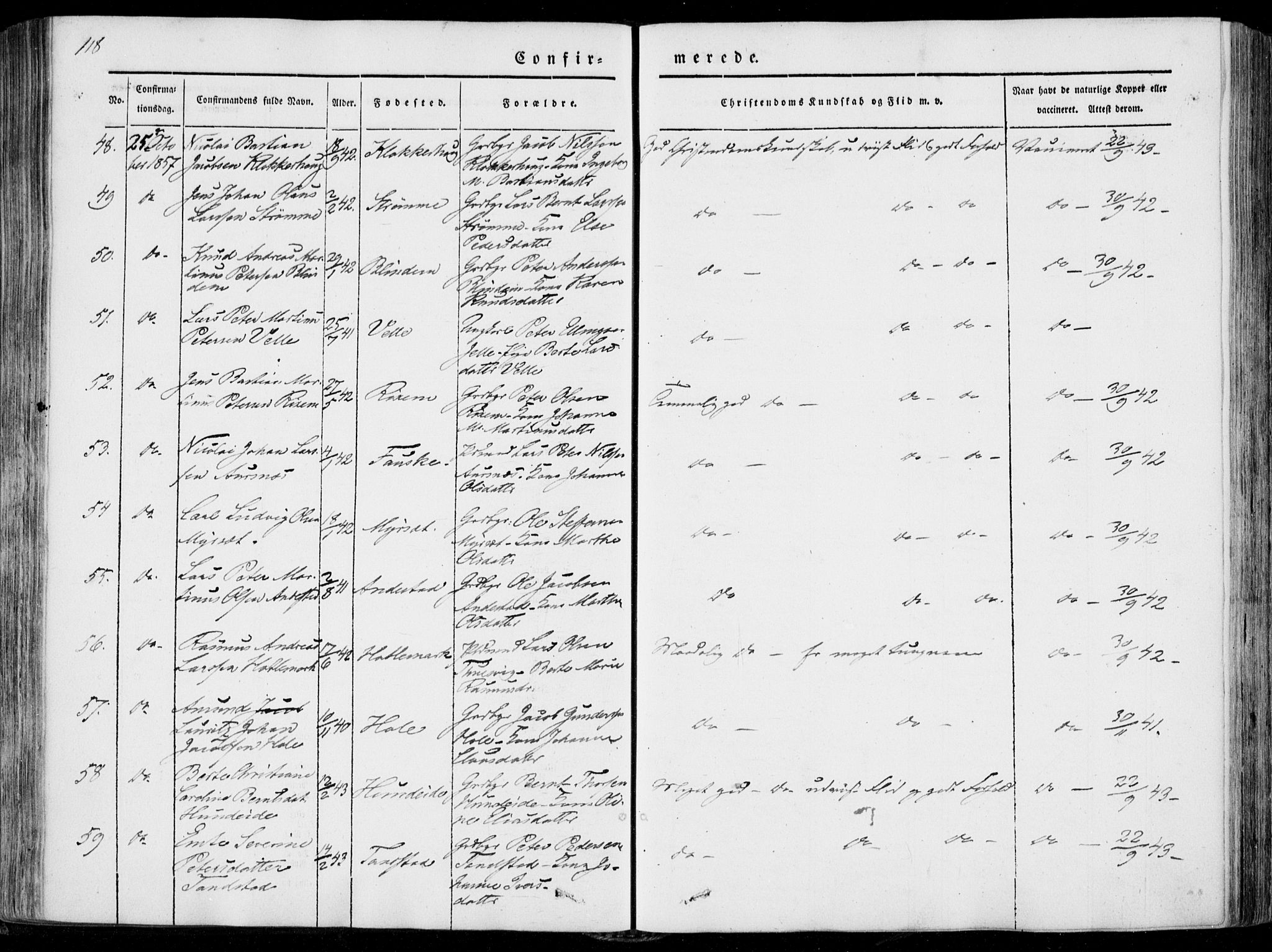 Ministerialprotokoller, klokkerbøker og fødselsregistre - Møre og Romsdal, AV/SAT-A-1454/522/L0313: Parish register (official) no. 522A08, 1852-1862, p. 118