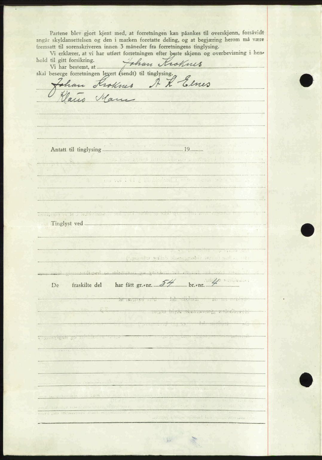 Romsdal sorenskriveri, AV/SAT-A-4149/1/2/2C: Mortgage book no. A21, 1946-1946, Diary no: : 2801/1946