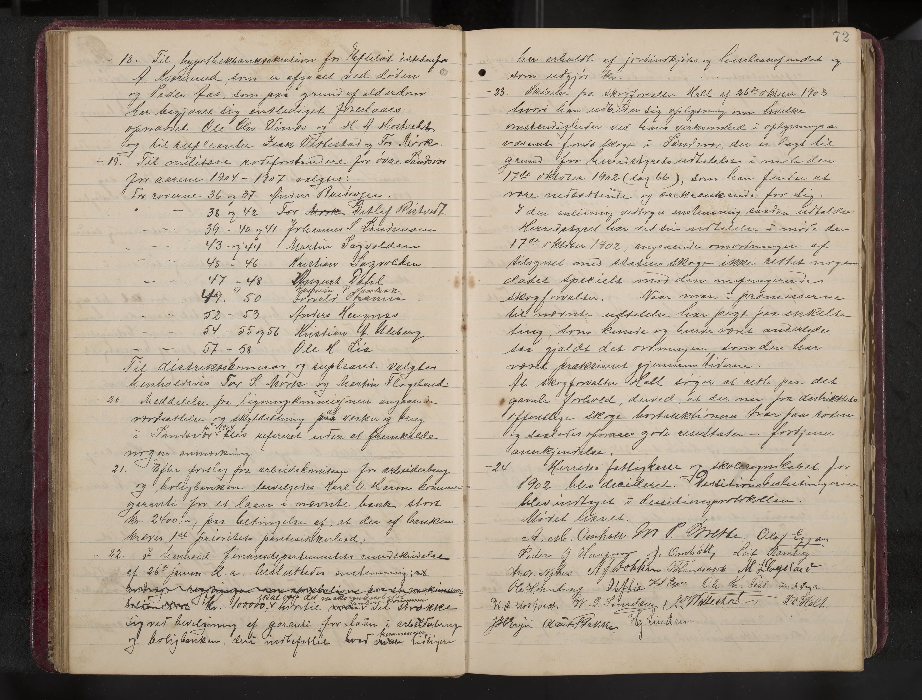 Ytre Sandsvær formannskap og sentraladministrasjon, IKAK/0629021/A/Aa/L0001: Møtebok med register, 1902-1919, p. 72