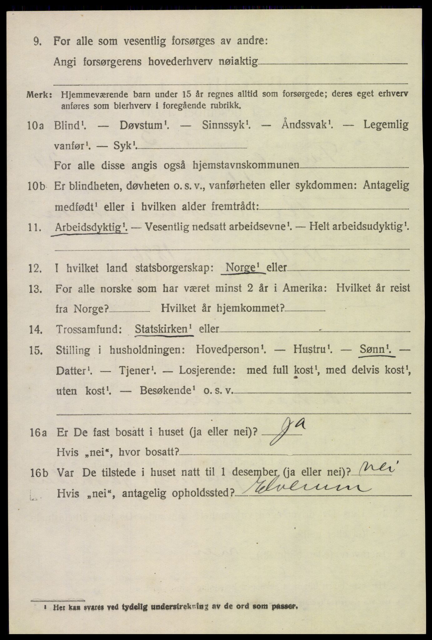 SAH, 1920 census for Trysil, 1920, p. 14546