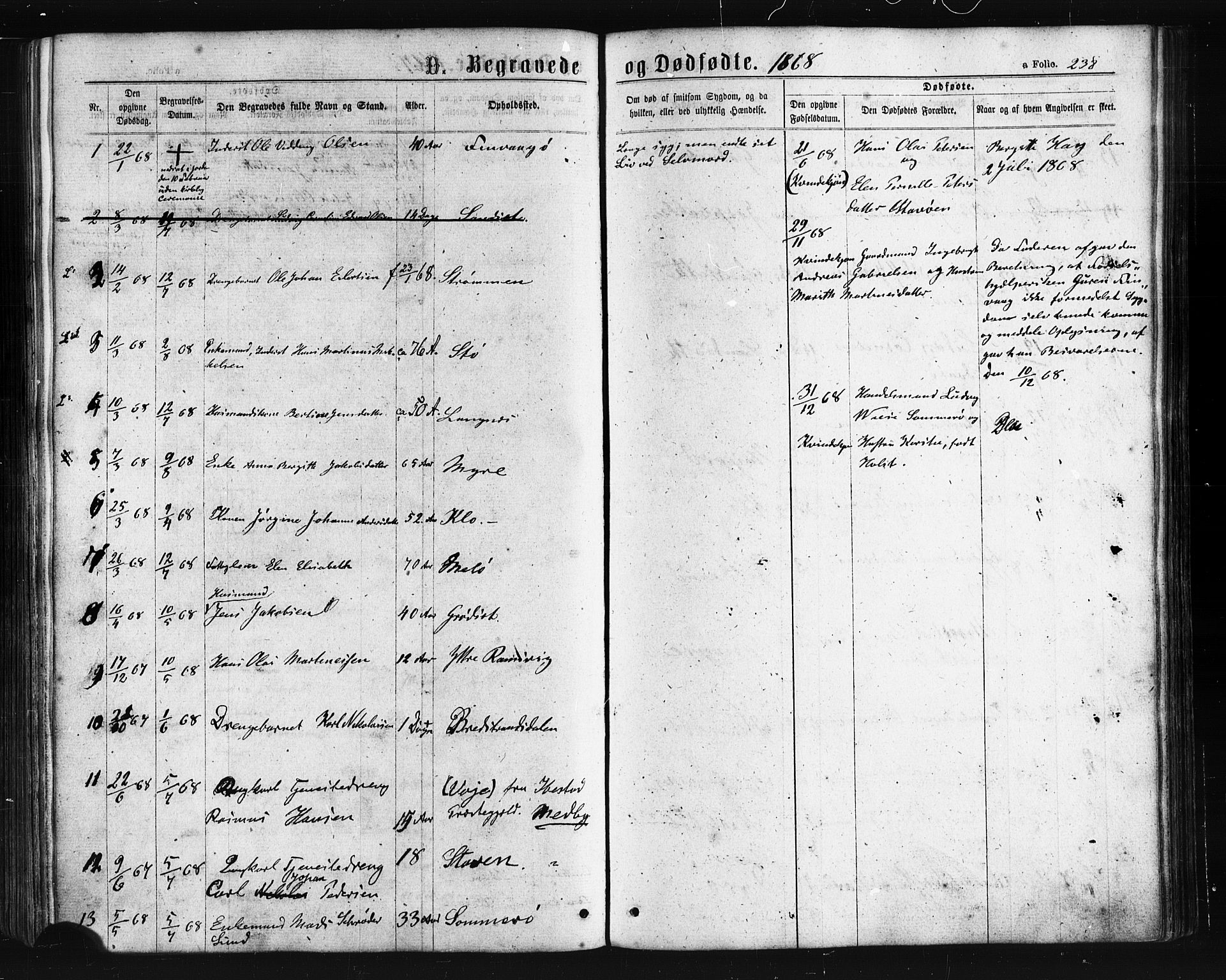 Ministerialprotokoller, klokkerbøker og fødselsregistre - Nordland, SAT/A-1459/893/L1334: Parish register (official) no. 893A07, 1867-1877, p. 238