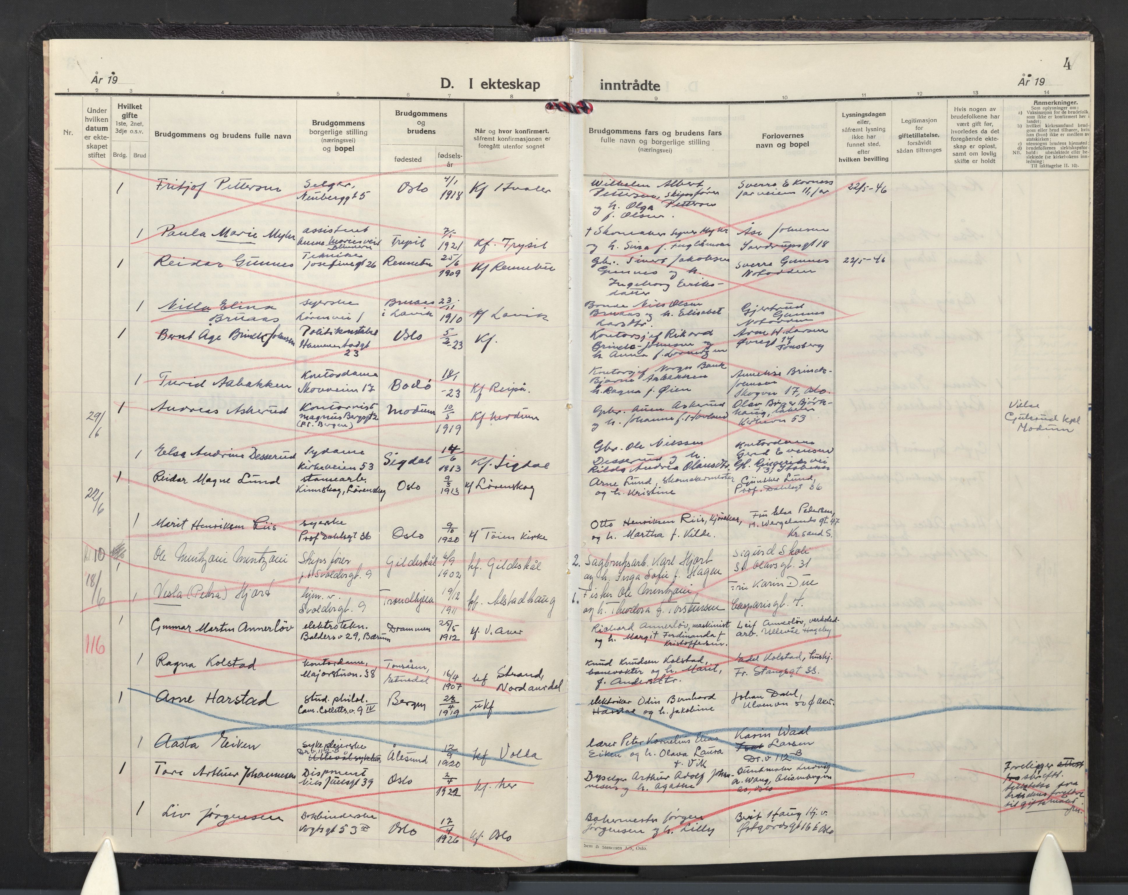 Uranienborg prestekontor Kirkebøker, SAO/A-10877/H/Ha/L0008: Banns register no. I 8, 1946-1947, p. 4