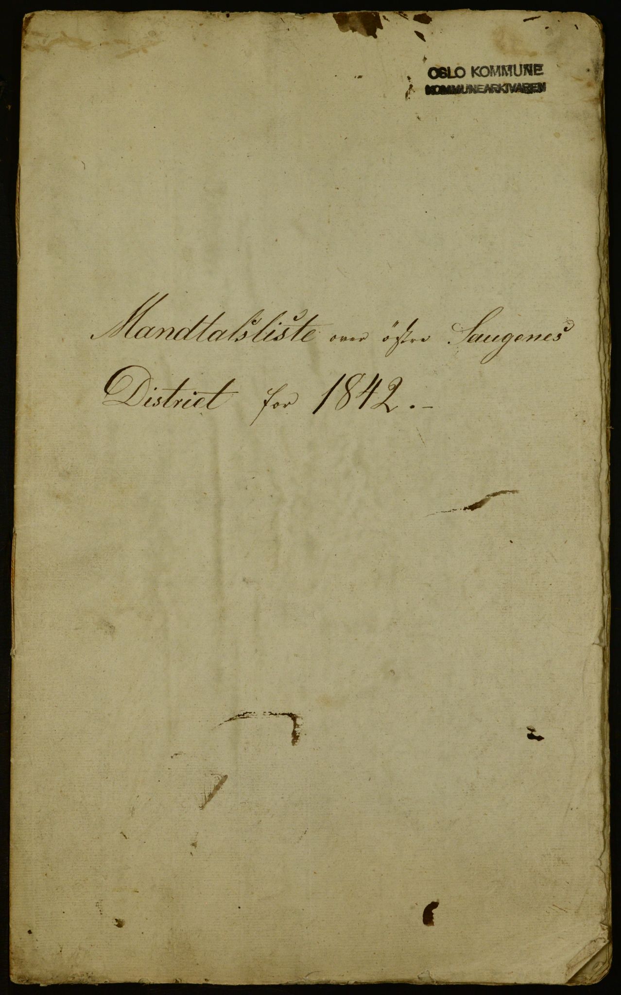 OBA, Census for Aker 1842, 1842