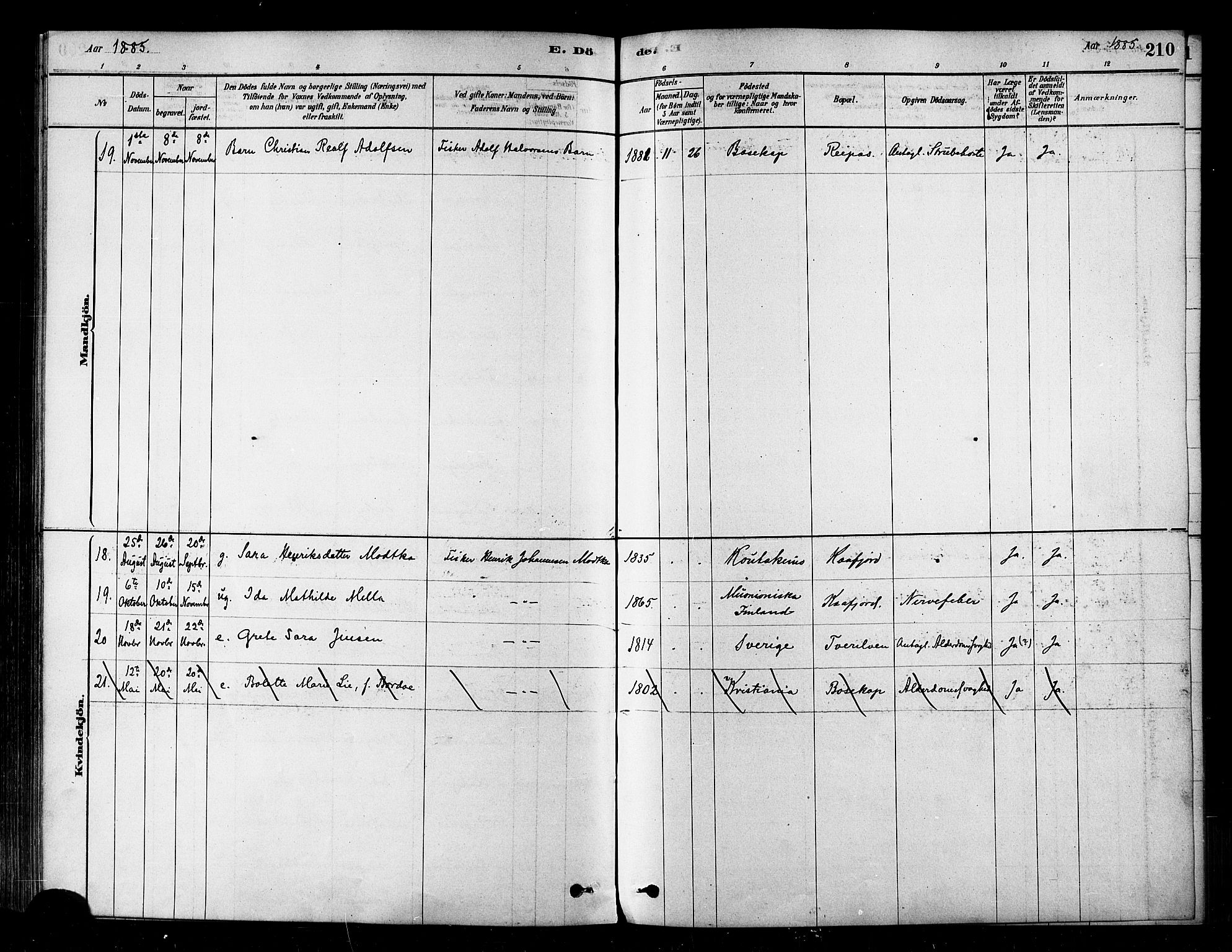 Alta sokneprestkontor, SATØ/S-1338/H/Ha/L0002.kirke: Parish register (official) no. 2, 1879-1892, p. 210