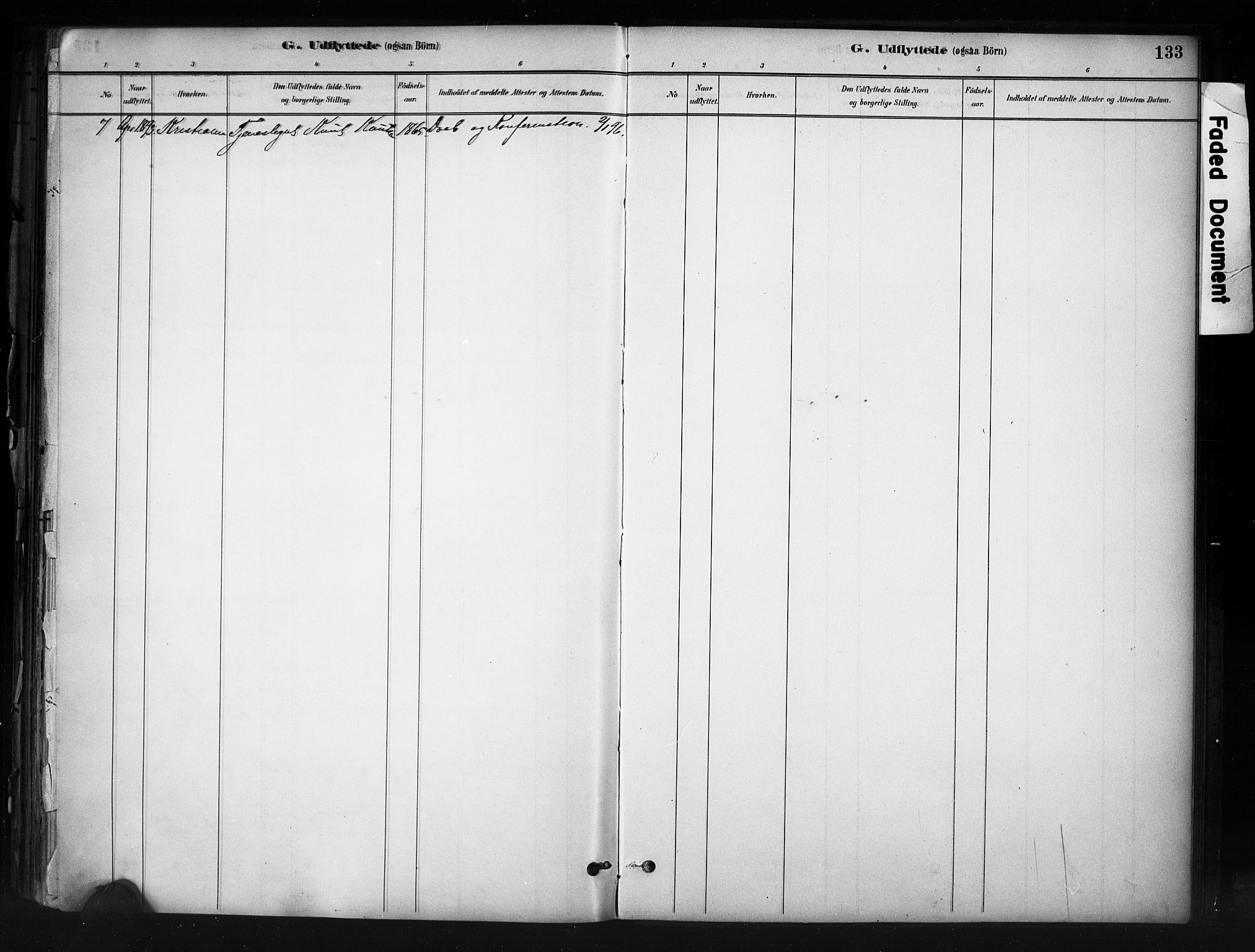 Nord-Aurdal prestekontor, SAH/PREST-132/H/Ha/Haa/L0013: Parish register (official) no. 13, 1883-1895, p. 133