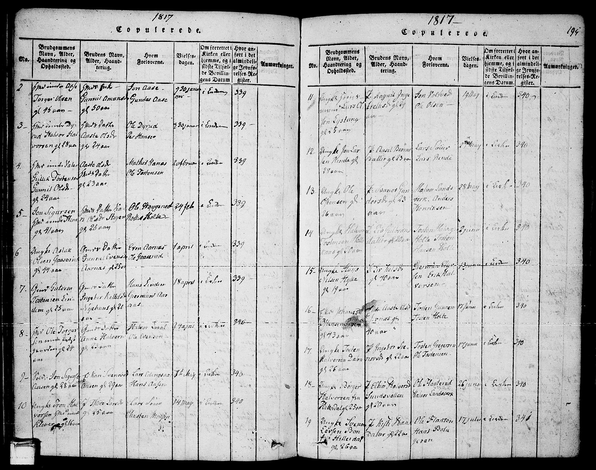 Sauherad kirkebøker, SAKO/A-298/F/Fa/L0005: Parish register (official) no. I 5, 1815-1829, p. 195
