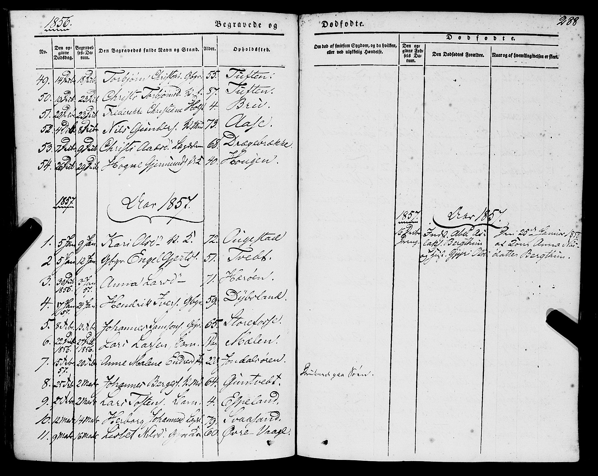 Strandebarm sokneprestembete, AV/SAB-A-78401/H/Haa: Parish register (official) no. A 7, 1844-1872, p. 288