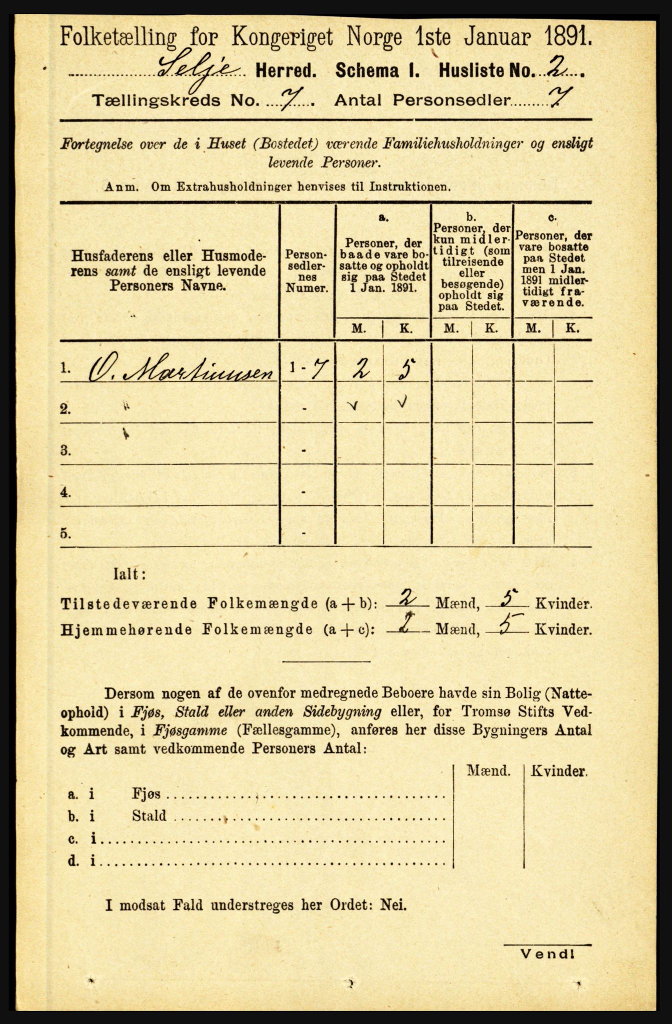 RA, 1891 census for 1441 Selje, 1891, p. 1946