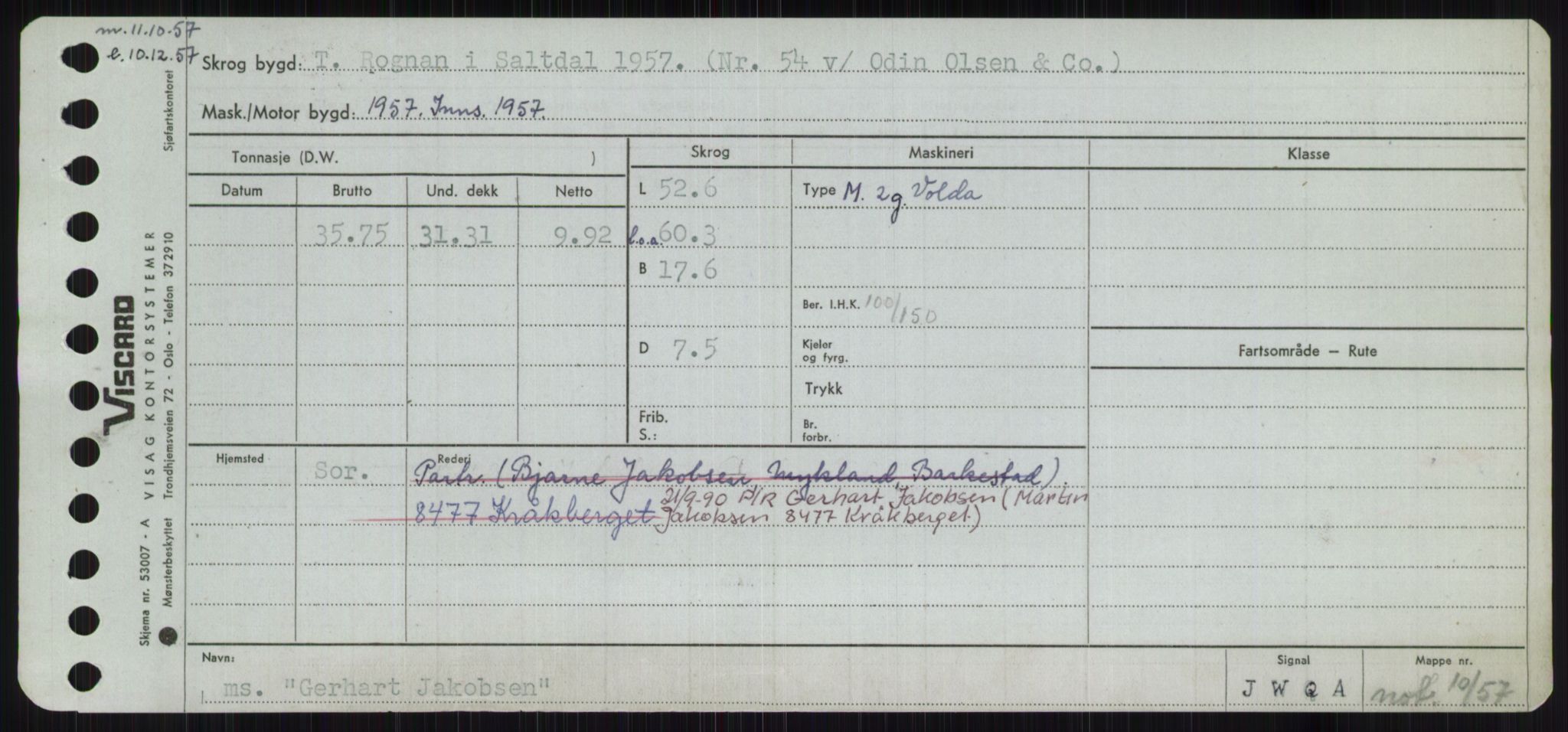 Sjøfartsdirektoratet med forløpere, Skipsmålingen, RA/S-1627/H/Ha/L0002/0002: Fartøy, Eik-Hill / Fartøy, G-Hill, p. 111