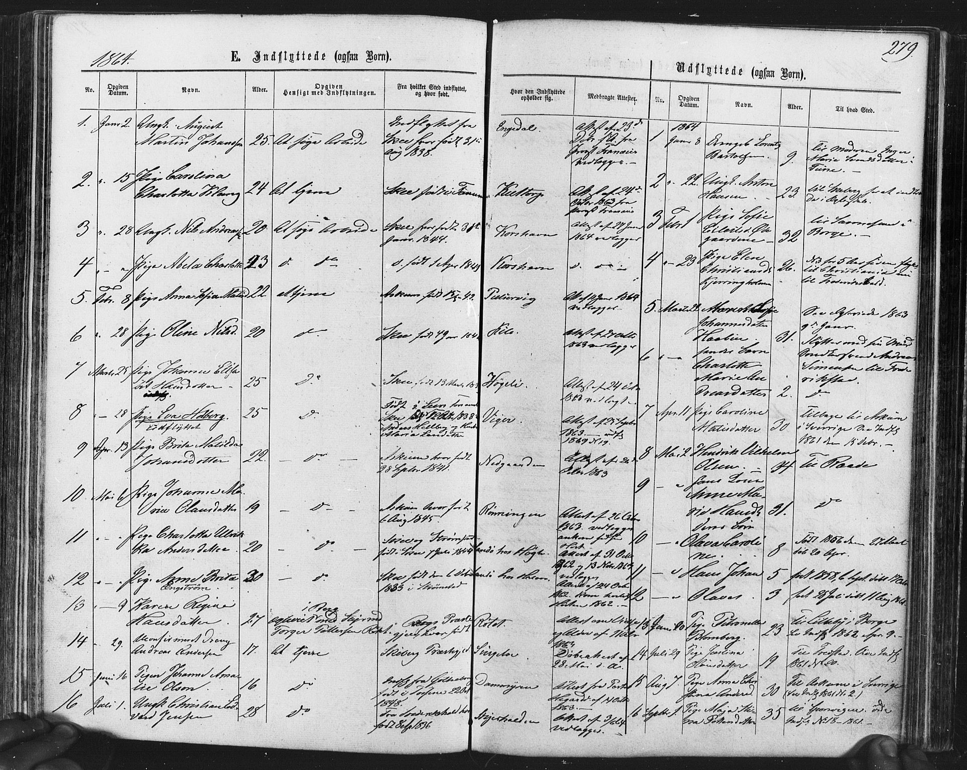 Hvaler prestekontor Kirkebøker, SAO/A-2001/F/Fa/L0007: Parish register (official) no. I 7, 1864-1878, p. 279