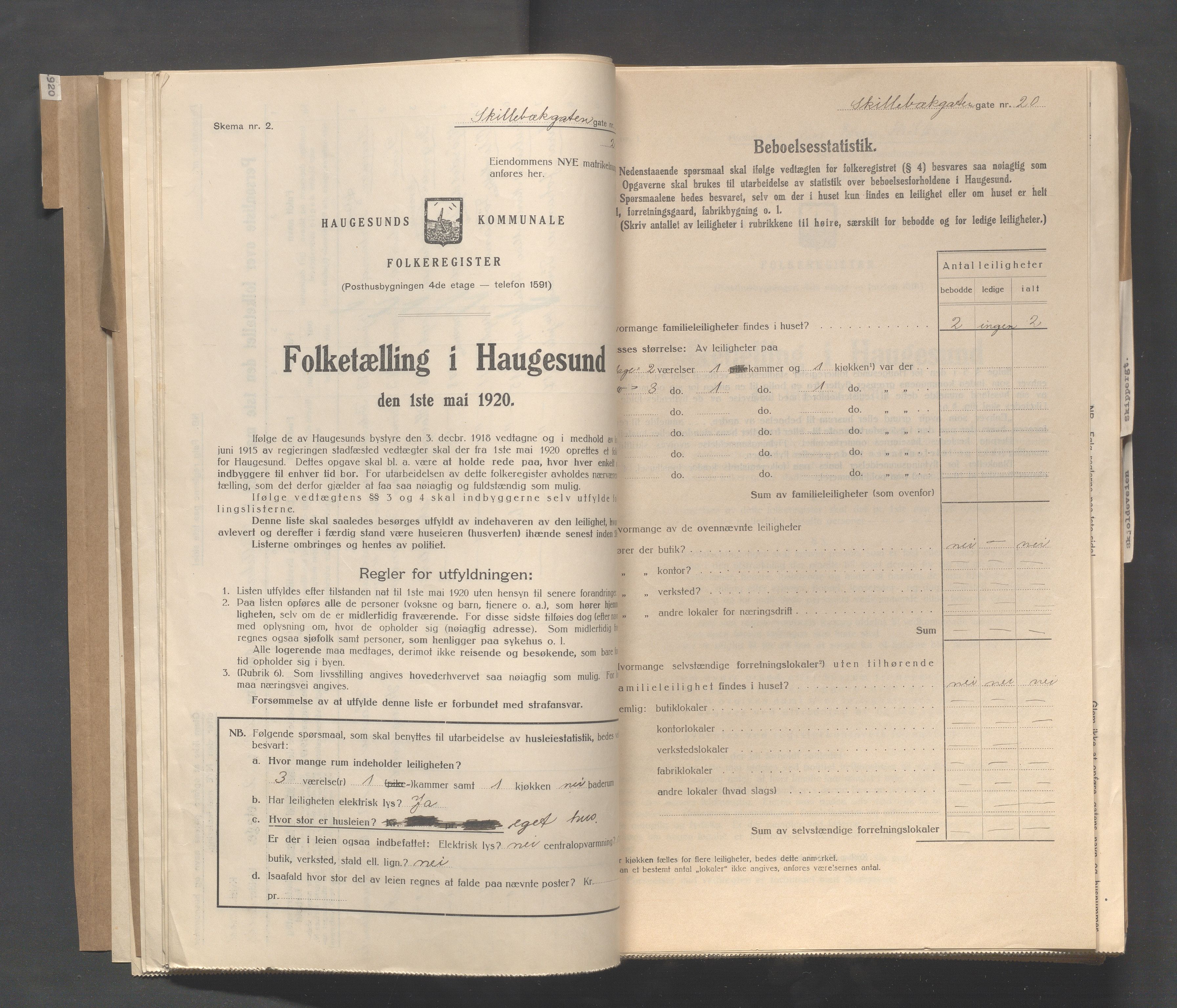 IKAR, Local census 1.5.1920 for Haugesund, 1920, p. 3742