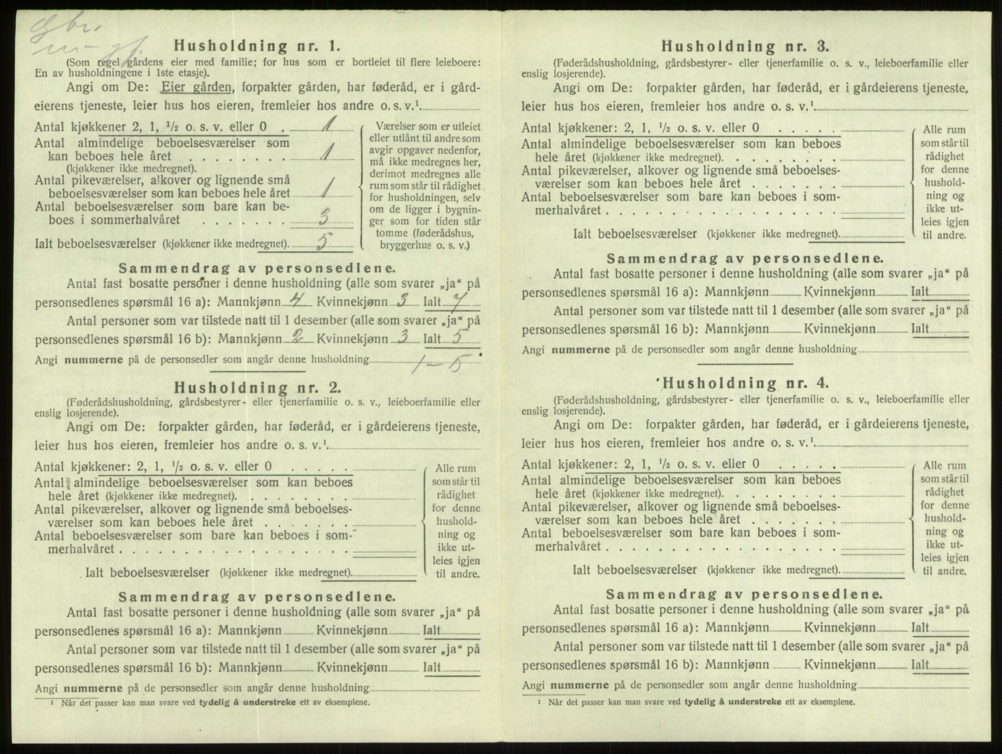 SAB, 1920 census for Gloppen, 1920, p. 398