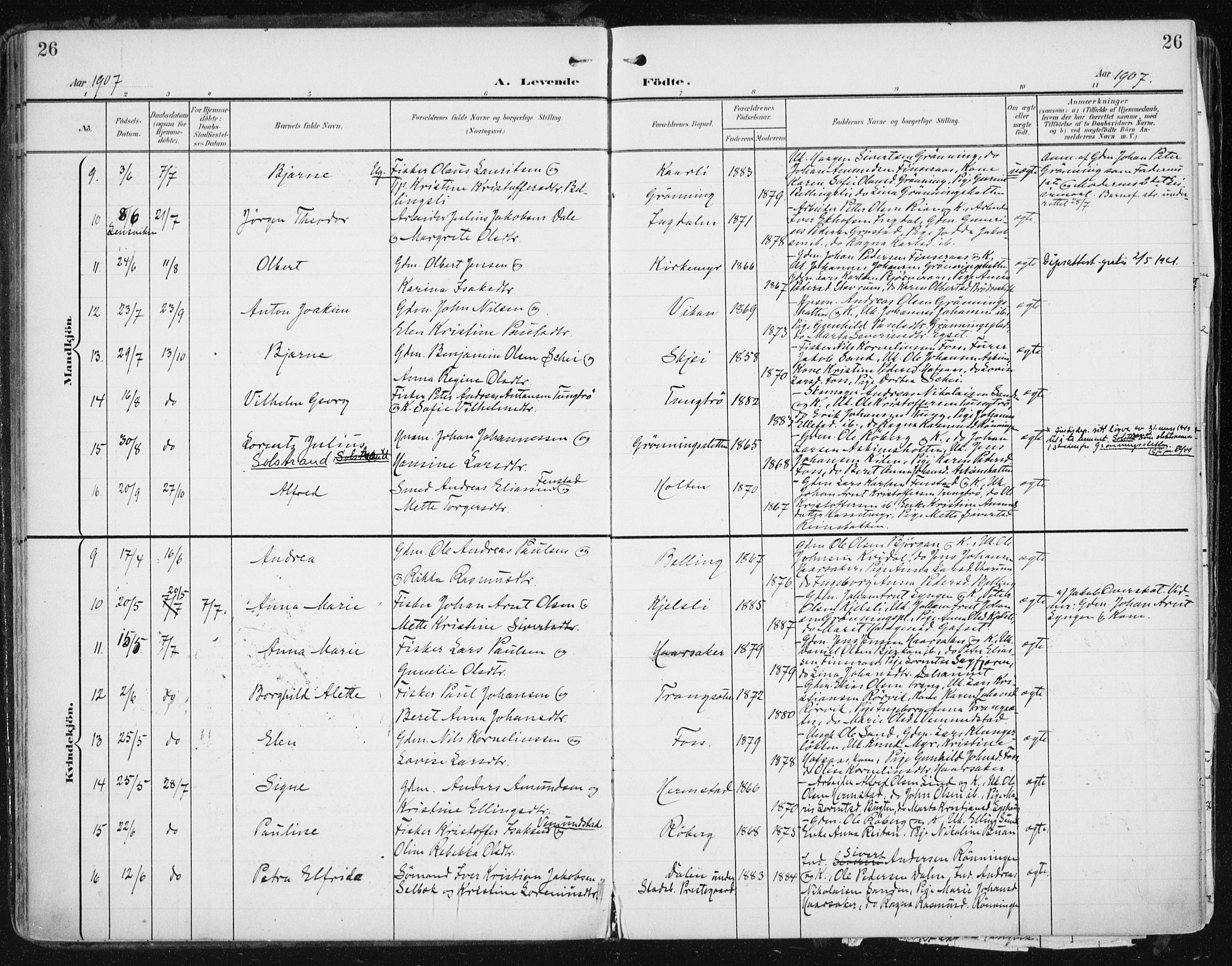 Ministerialprotokoller, klokkerbøker og fødselsregistre - Sør-Trøndelag, SAT/A-1456/646/L0616: Parish register (official) no. 646A14, 1900-1918, p. 26