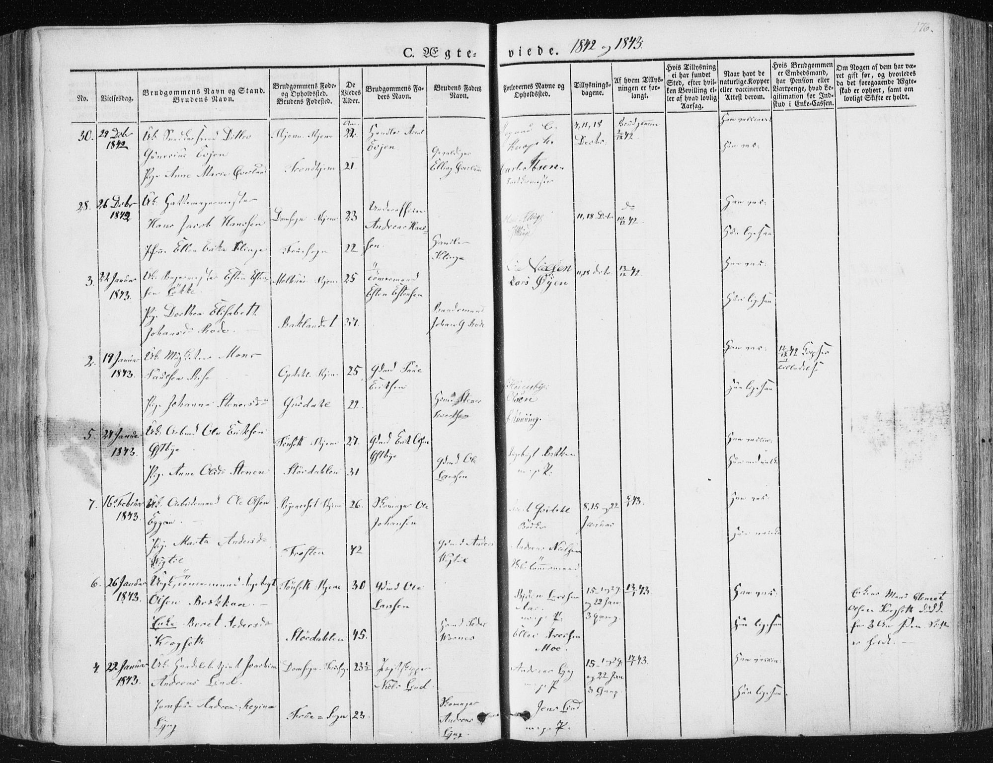 Ministerialprotokoller, klokkerbøker og fødselsregistre - Sør-Trøndelag, SAT/A-1456/602/L0110: Parish register (official) no. 602A08, 1840-1854, p. 176