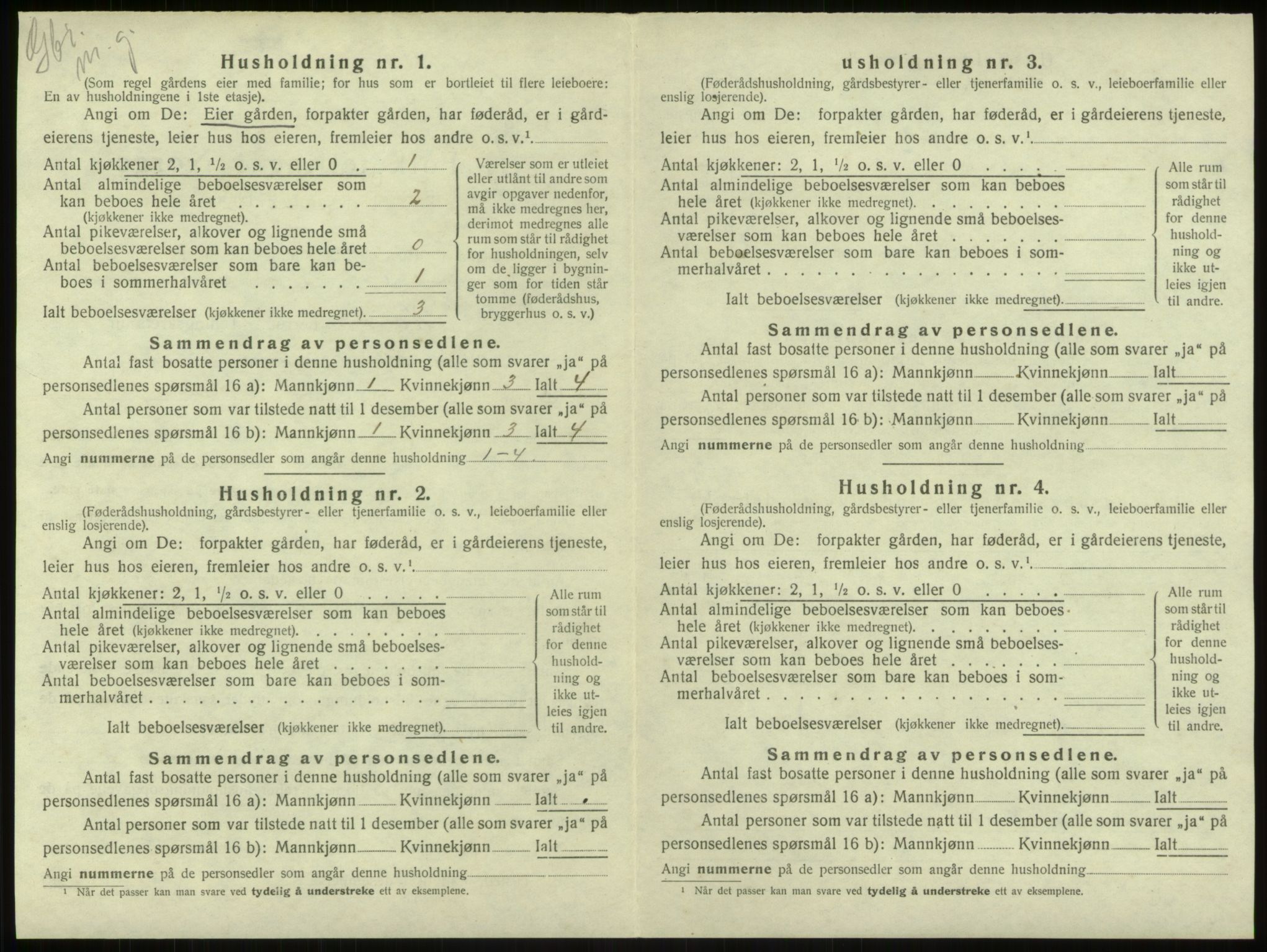 SAB, 1920 census for Haus, 1920, p. 206