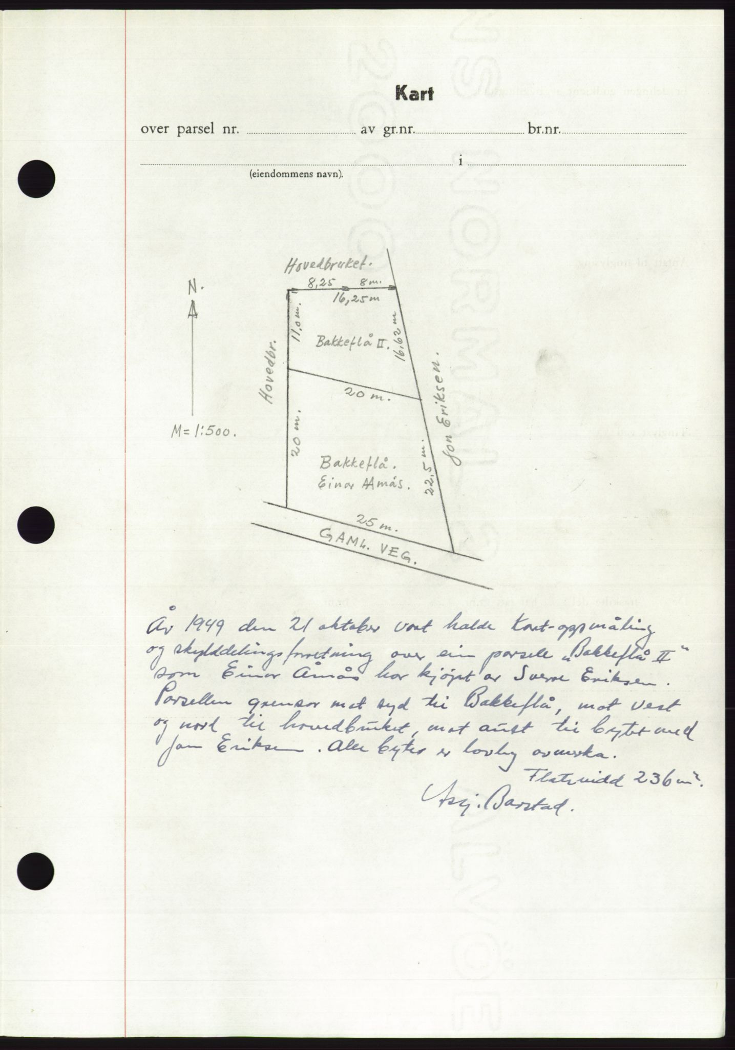 Søre Sunnmøre sorenskriveri, AV/SAT-A-4122/1/2/2C/L0085: Mortgage book no. 11A, 1949-1949, Diary no: : 2097/1949