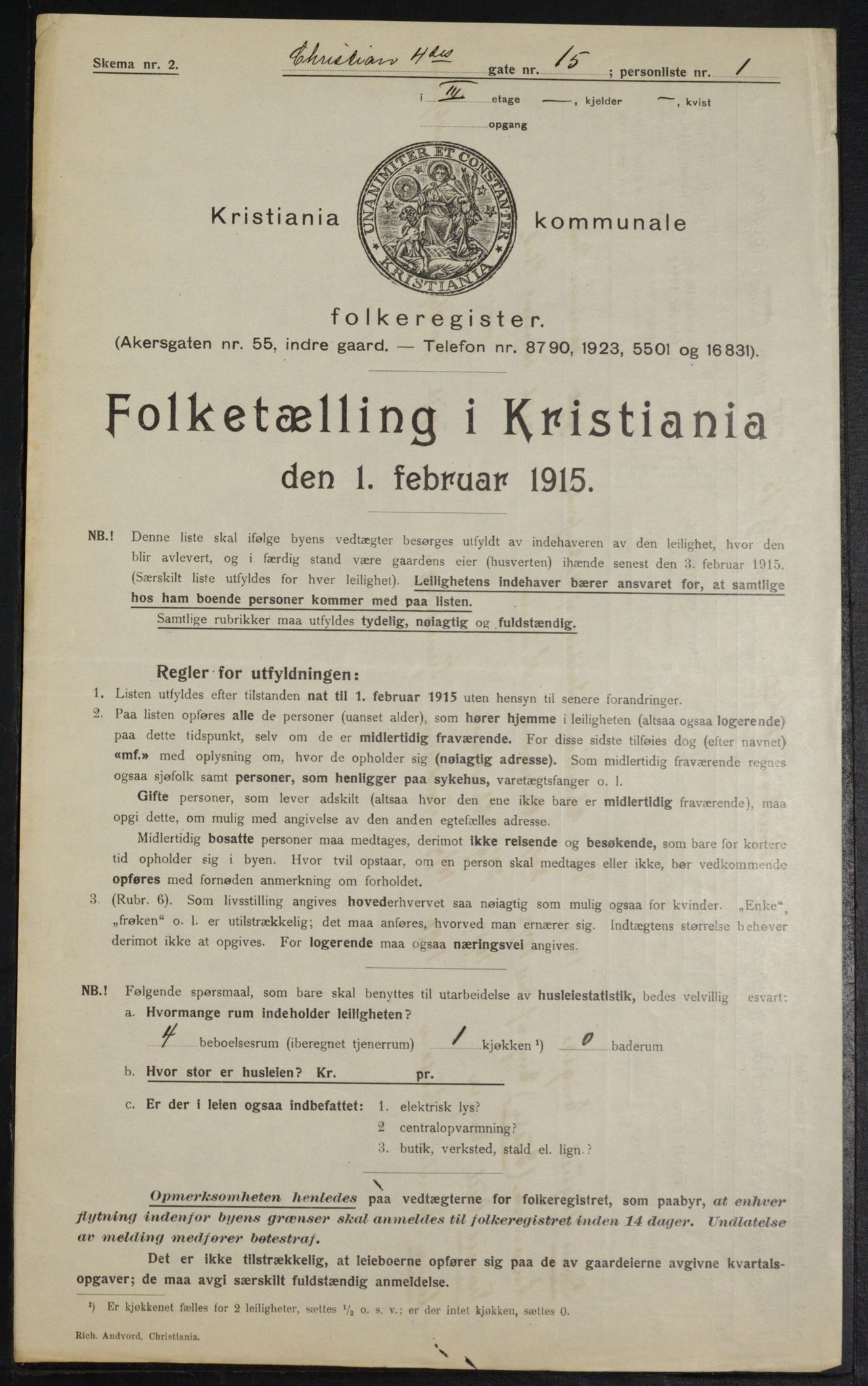 OBA, Municipal Census 1915 for Kristiania, 1915, p. 53739