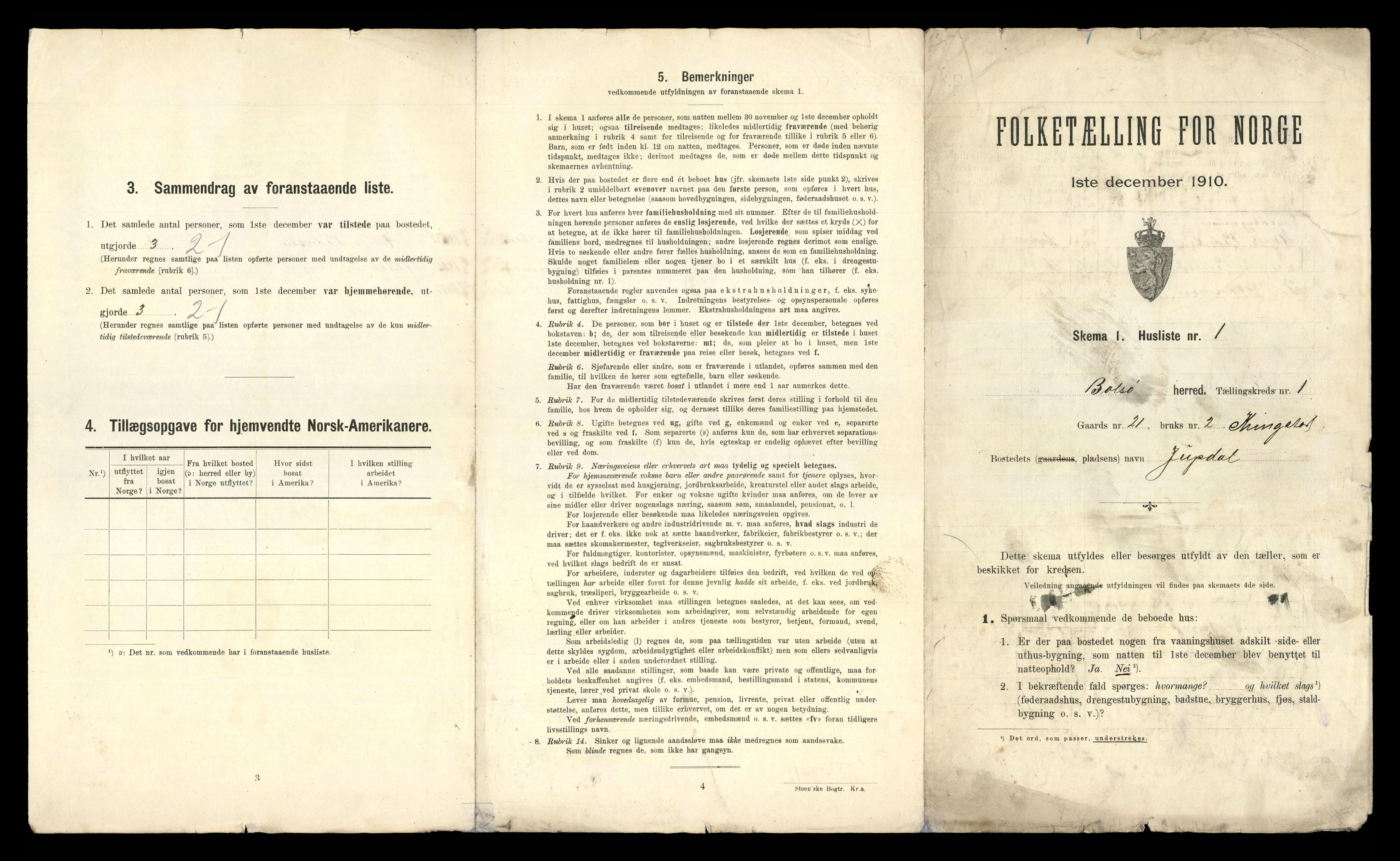 RA, 1910 census for Bolsøy, 1910, p. 47