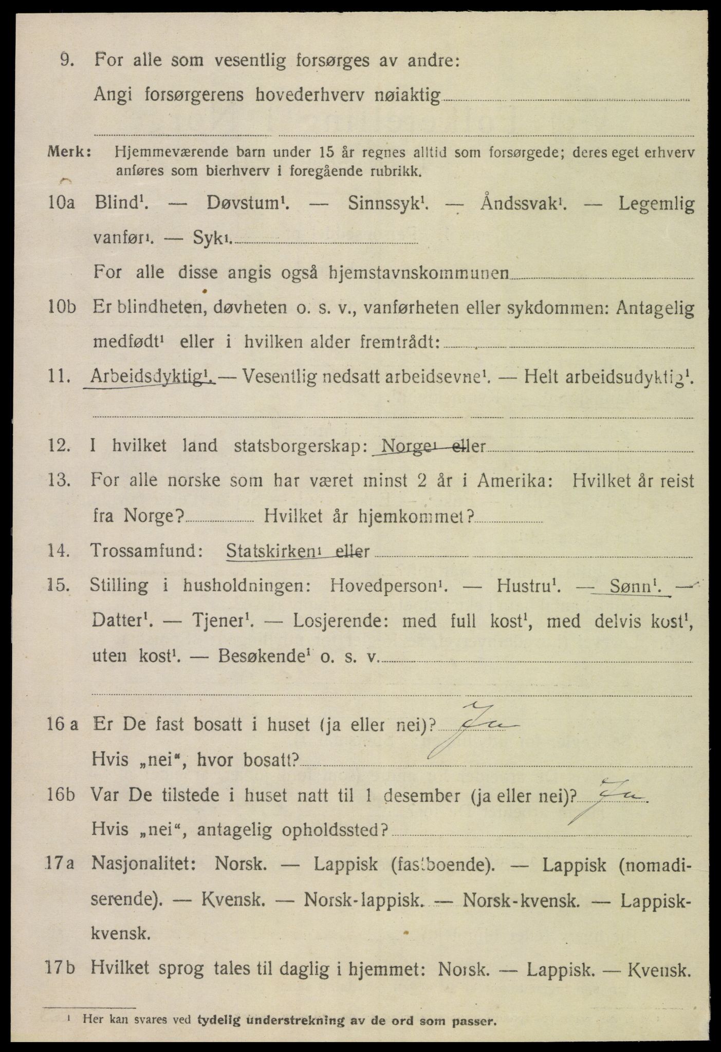 SAT, 1920 census for Grong, 1920, p. 4830