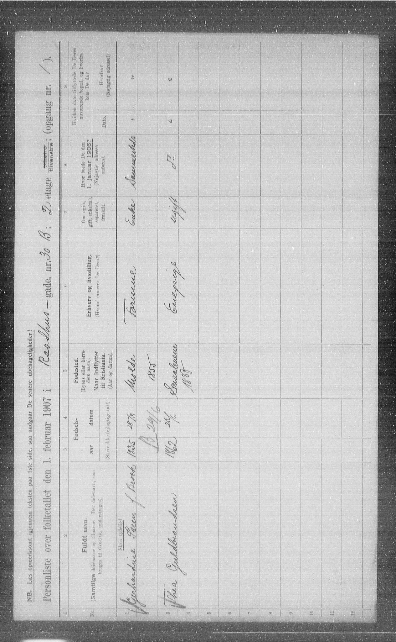 OBA, Municipal Census 1907 for Kristiania, 1907, p. 44163