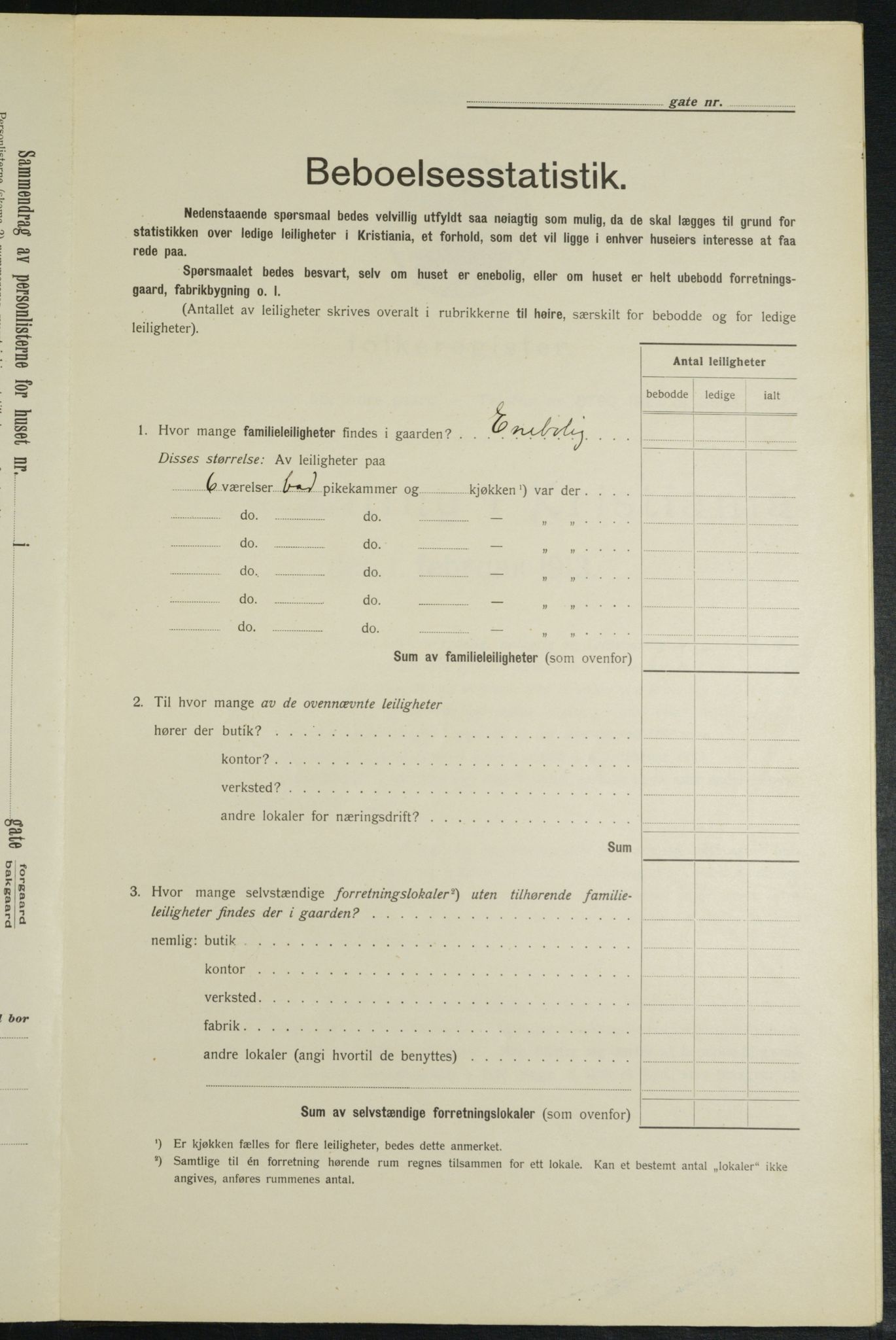 OBA, Municipal Census 1913 for Kristiania, 1913, p. 121724