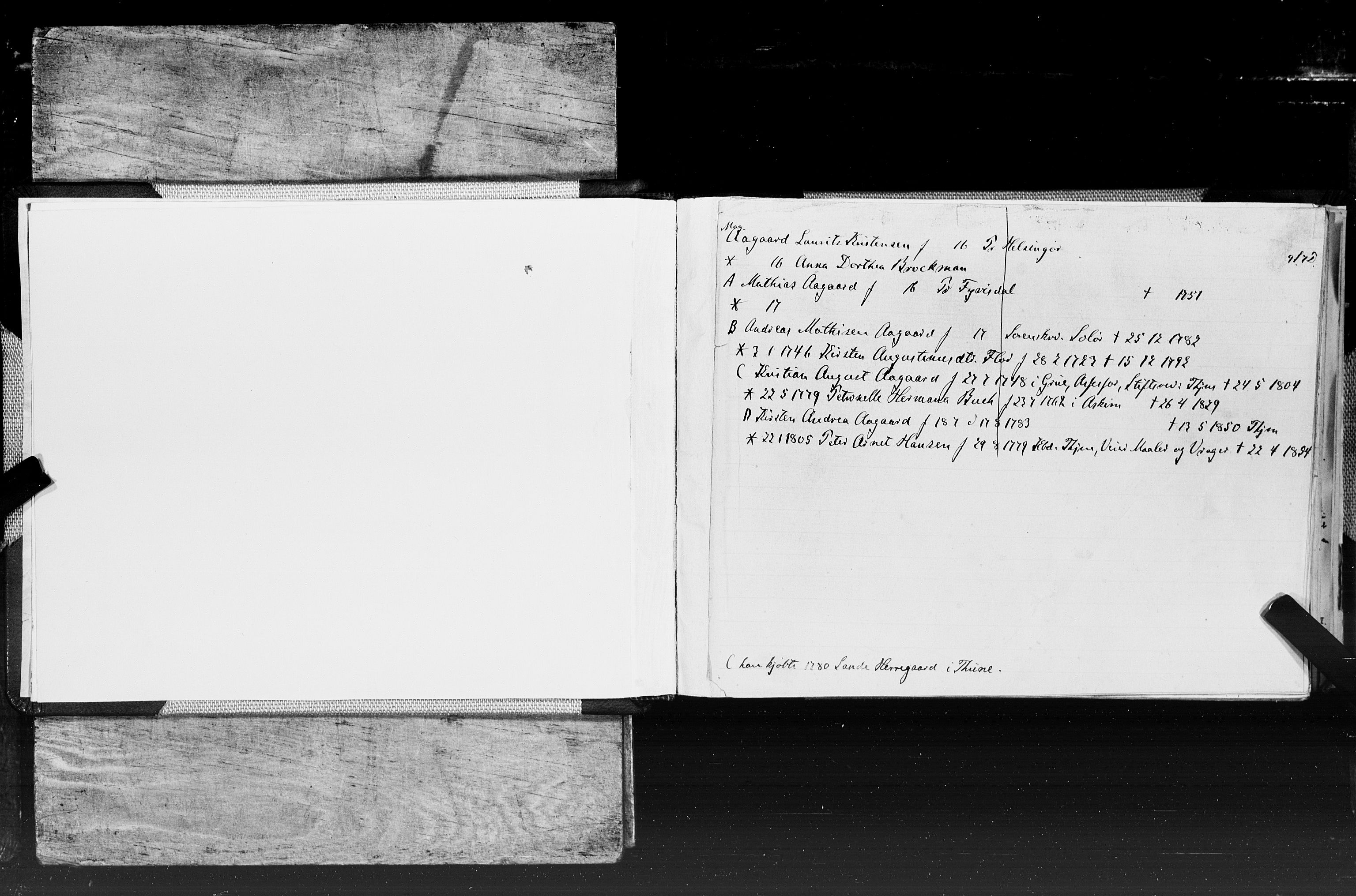Hornemans samlinger, SAT/PA-X/A/L0017a: A - K, 1600-1886