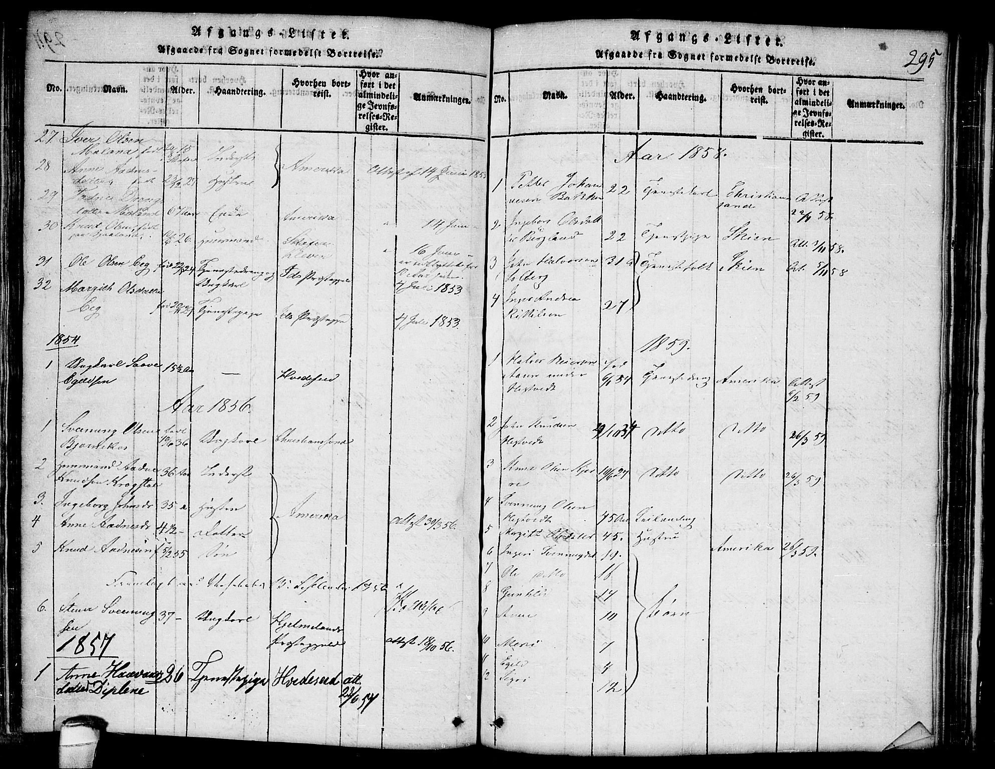 Lårdal kirkebøker, SAKO/A-284/G/Ga/L0001: Parish register (copy) no. I 1, 1815-1861, p. 295