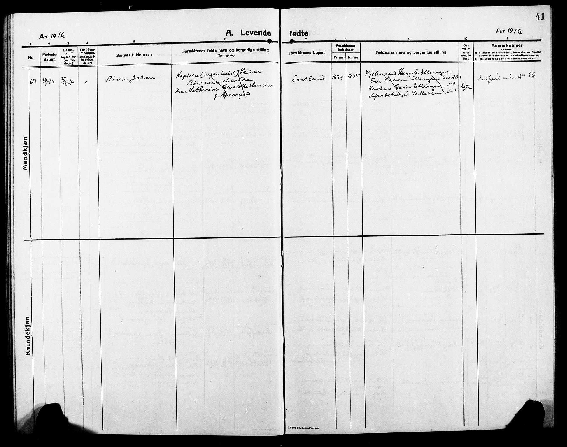 Ministerialprotokoller, klokkerbøker og fødselsregistre - Nordland, SAT/A-1459/895/L1383: Parish register (copy) no. 895C05, 1913-1922, p. 41