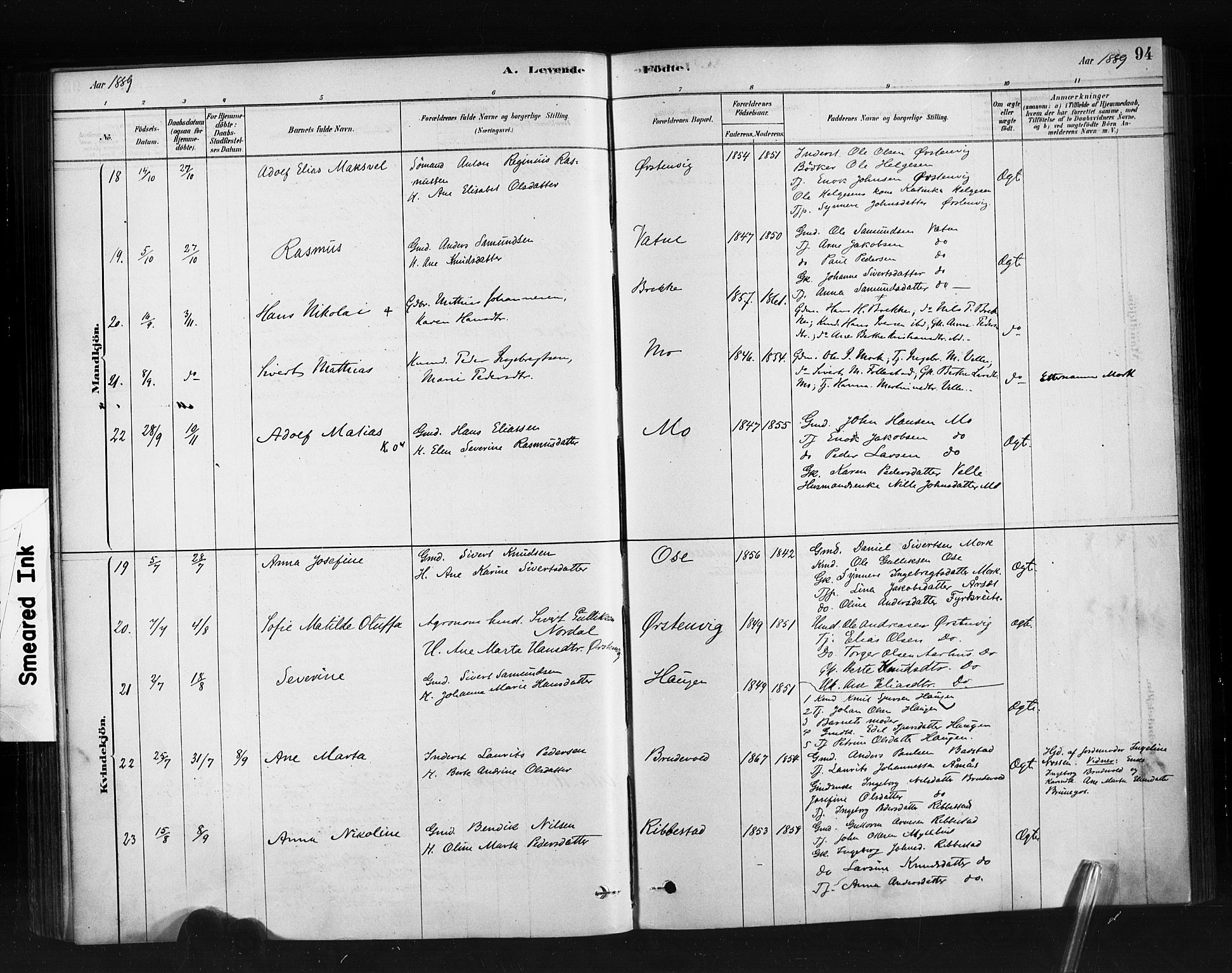 Ministerialprotokoller, klokkerbøker og fødselsregistre - Møre og Romsdal, AV/SAT-A-1454/513/L0176: Parish register (official) no. 513A03, 1877-1889, p. 94