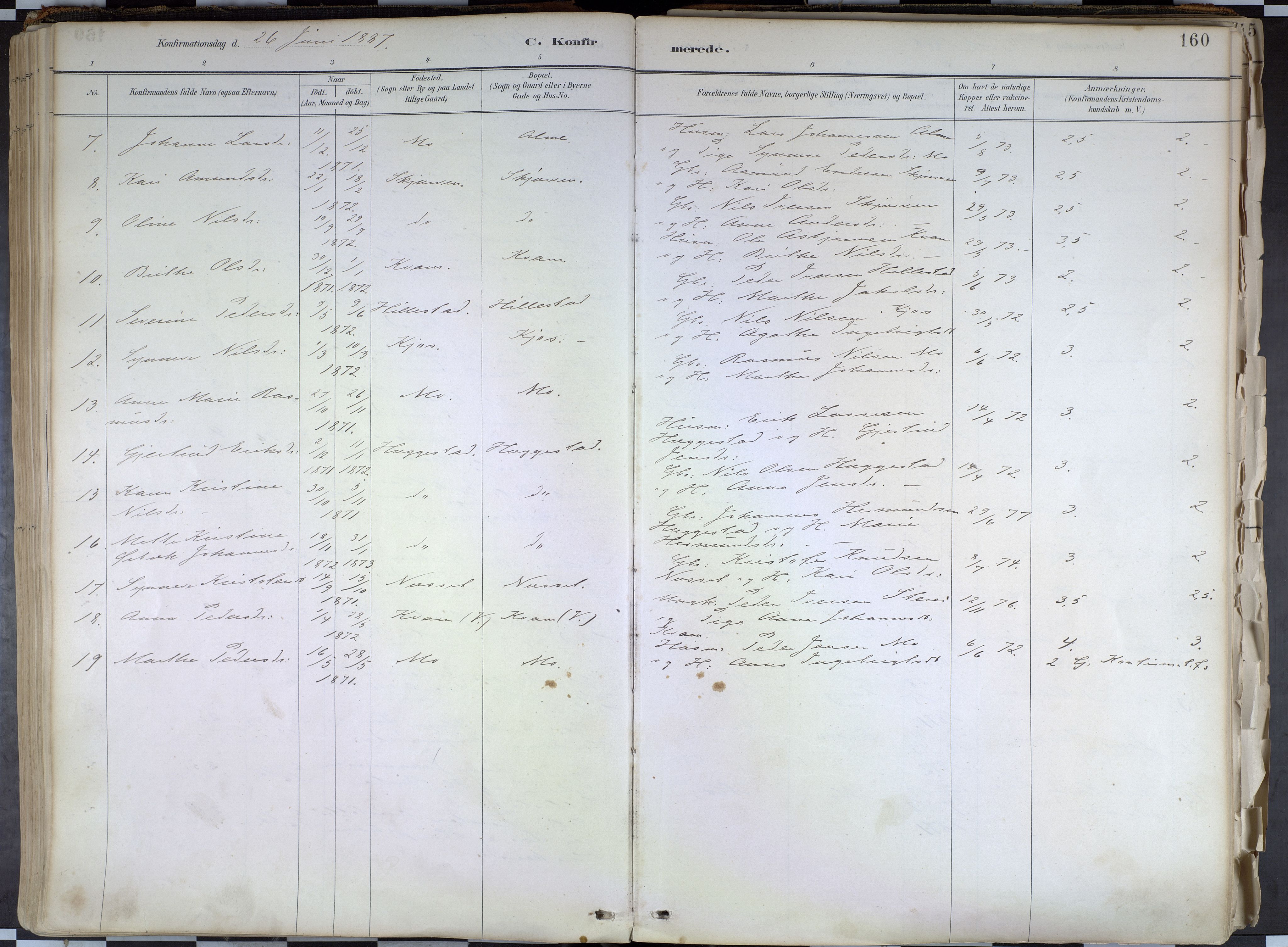 Hafslo sokneprestembete, SAB/A-80301/H/Haa/Haab/L0001: Parish register (official) no. B 1, 1886-1945, p. 160
