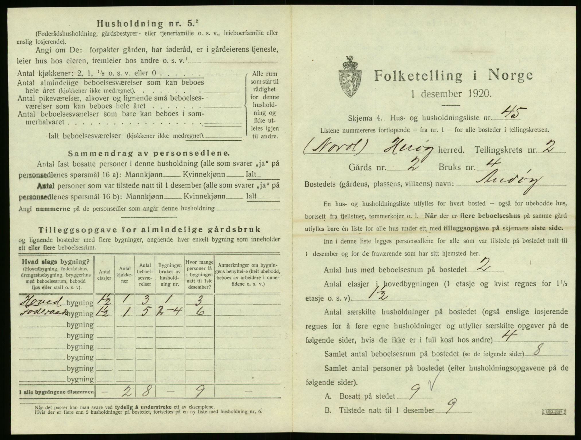 SAT, 1920 census for Herøy, 1920, p. 188