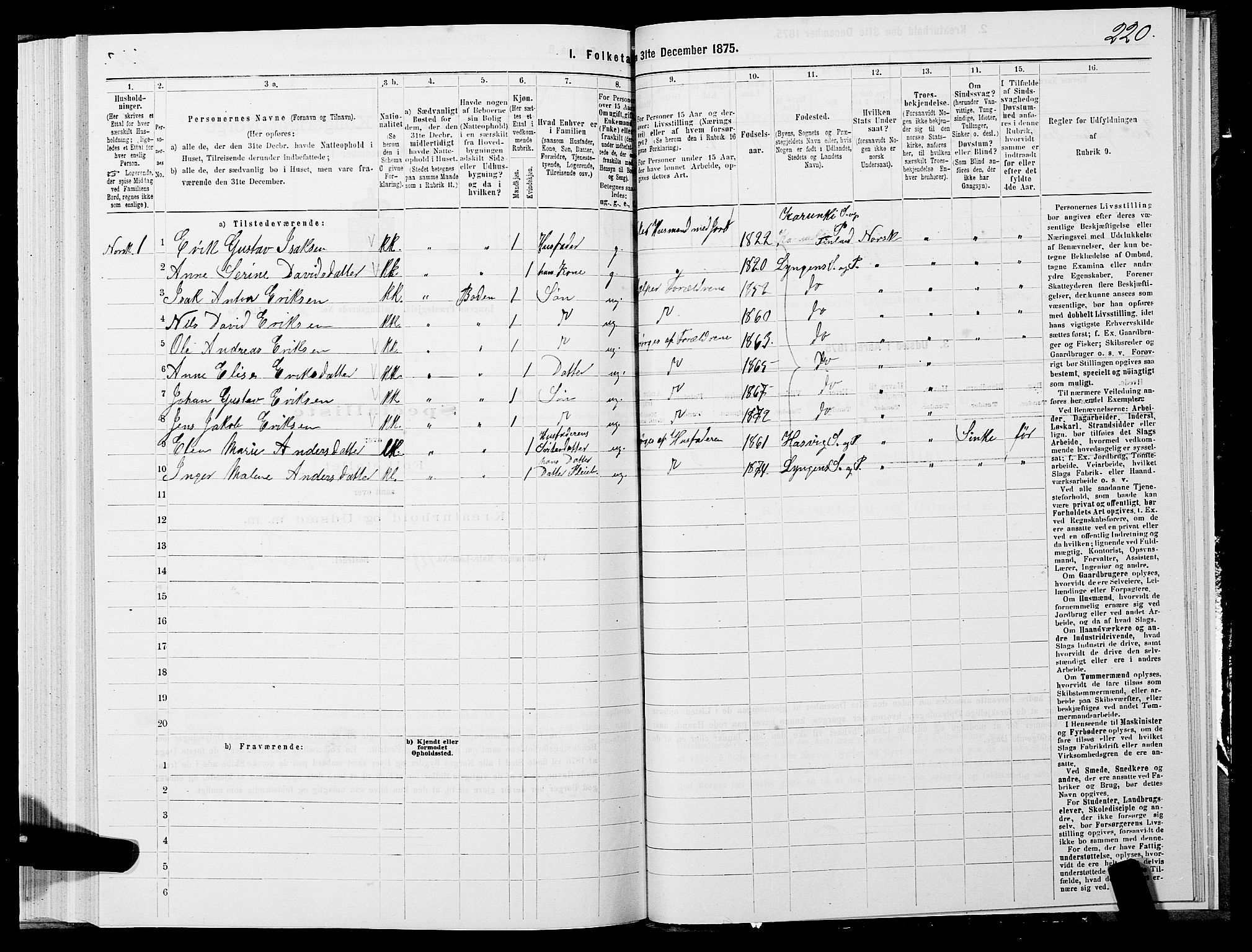 SATØ, 1875 census for 1938P Lyngen, 1875, p. 2220