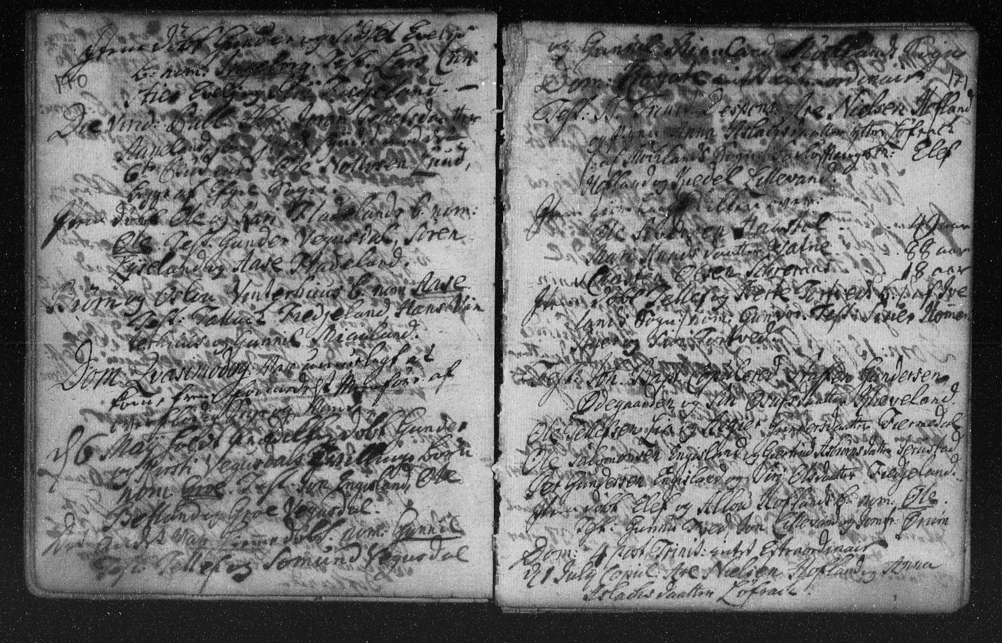 Herefoss sokneprestkontor, AV/SAK-1111-0019/F/Fa/Fab/L0001: Parish register (official) no. A 1, 1704-1779, p. 170-171