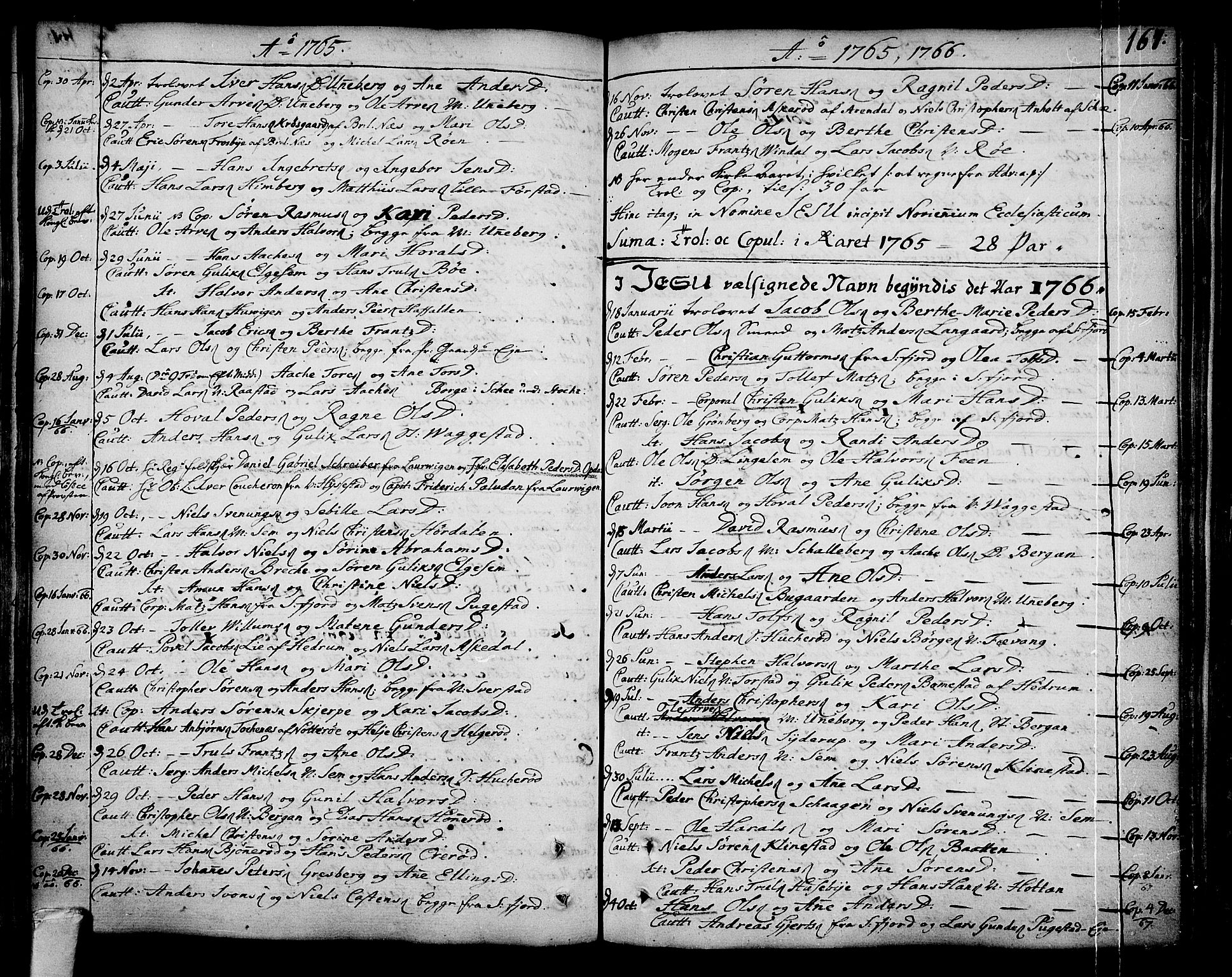 Sandar kirkebøker, SAKO/A-243/F/Fa/L0002: Parish register (official) no. 2, 1733-1788, p. 167