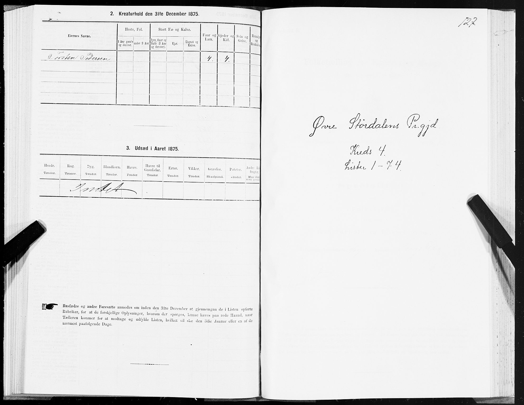 SAT, 1875 census for 1711P Øvre Stjørdal, 1875, p. 2127