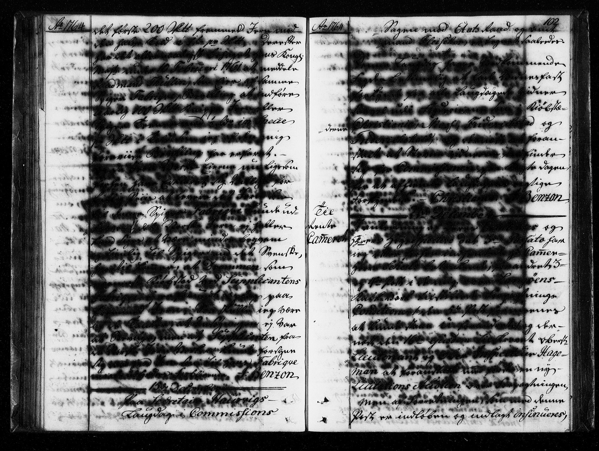 Stattholderembetet 1572-1771, AV/RA-EA-2870/Bf/L0004: Stattholderprotokoll (allmenn kopibok), 1764-1765, p. 101b-102a