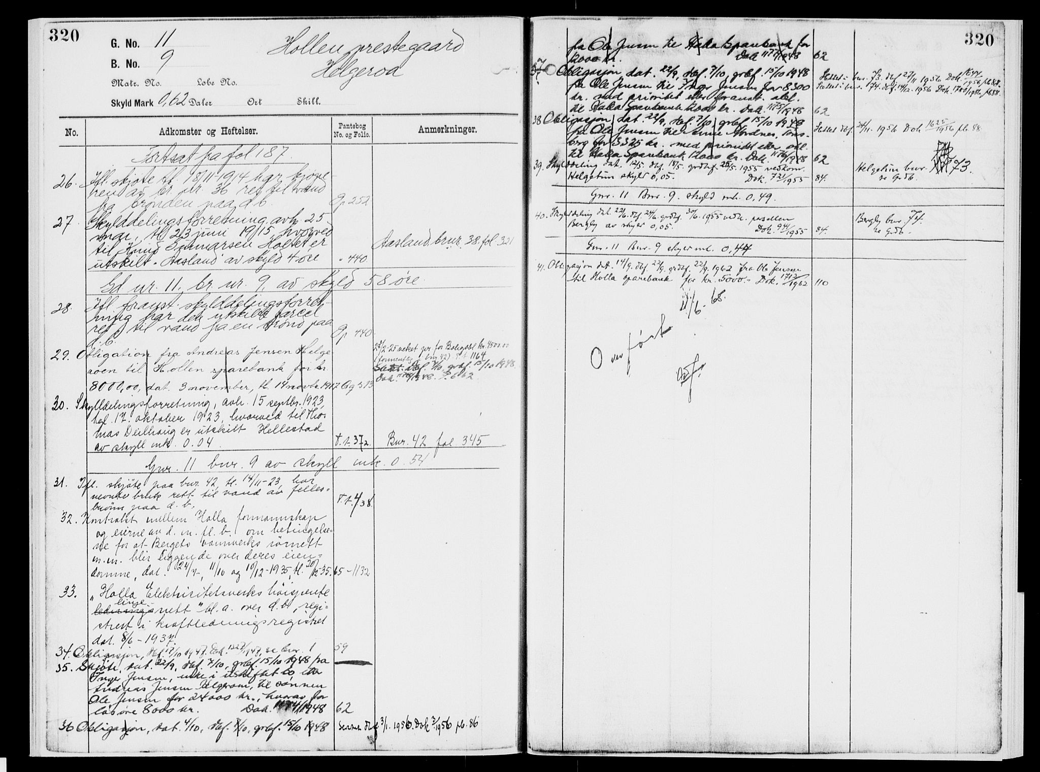 Nedre Telemark sorenskriveri, AV/SAKO-A-135/G/Gb/Gbg/L0001: Mortgage register no. VII 1, p. 320