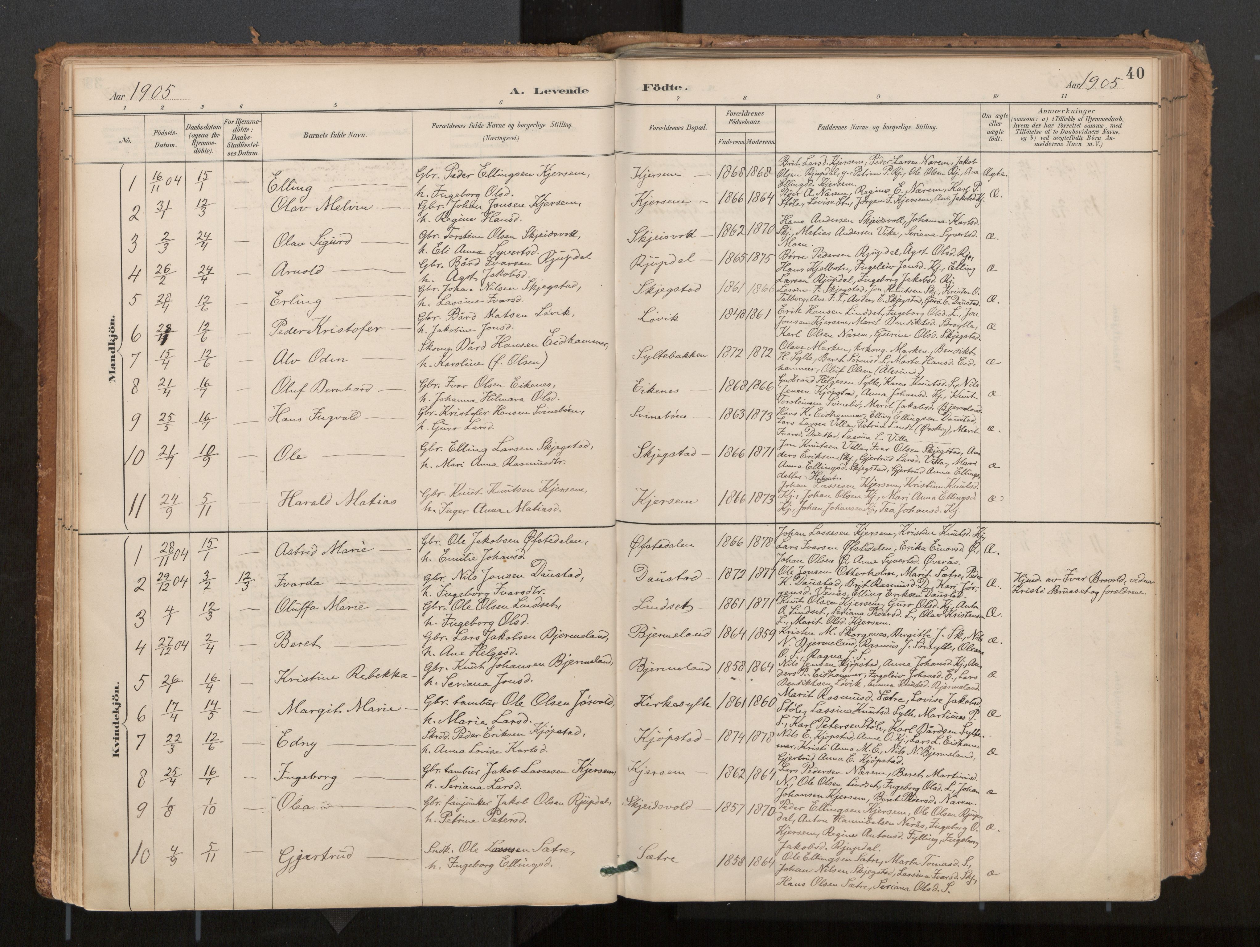 Ministerialprotokoller, klokkerbøker og fødselsregistre - Møre og Romsdal, AV/SAT-A-1454/541/L0545a: Parish register (official) no. 541A03, 1887-1912, p. 40