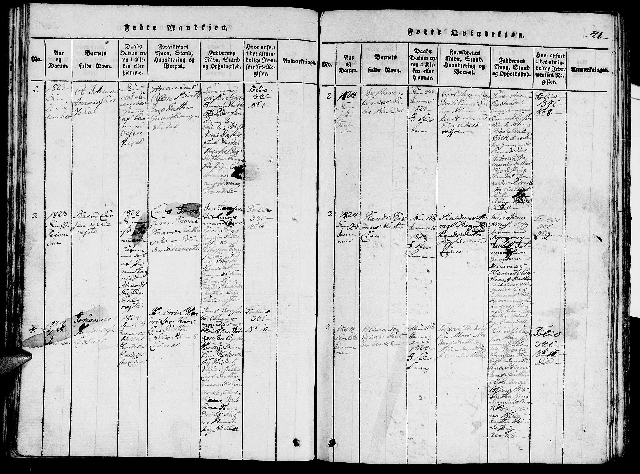 Ministerialprotokoller, klokkerbøker og fødselsregistre - Møre og Romsdal, AV/SAT-A-1454/515/L0207: Parish register (official) no. 515A03, 1819-1829, p. 47